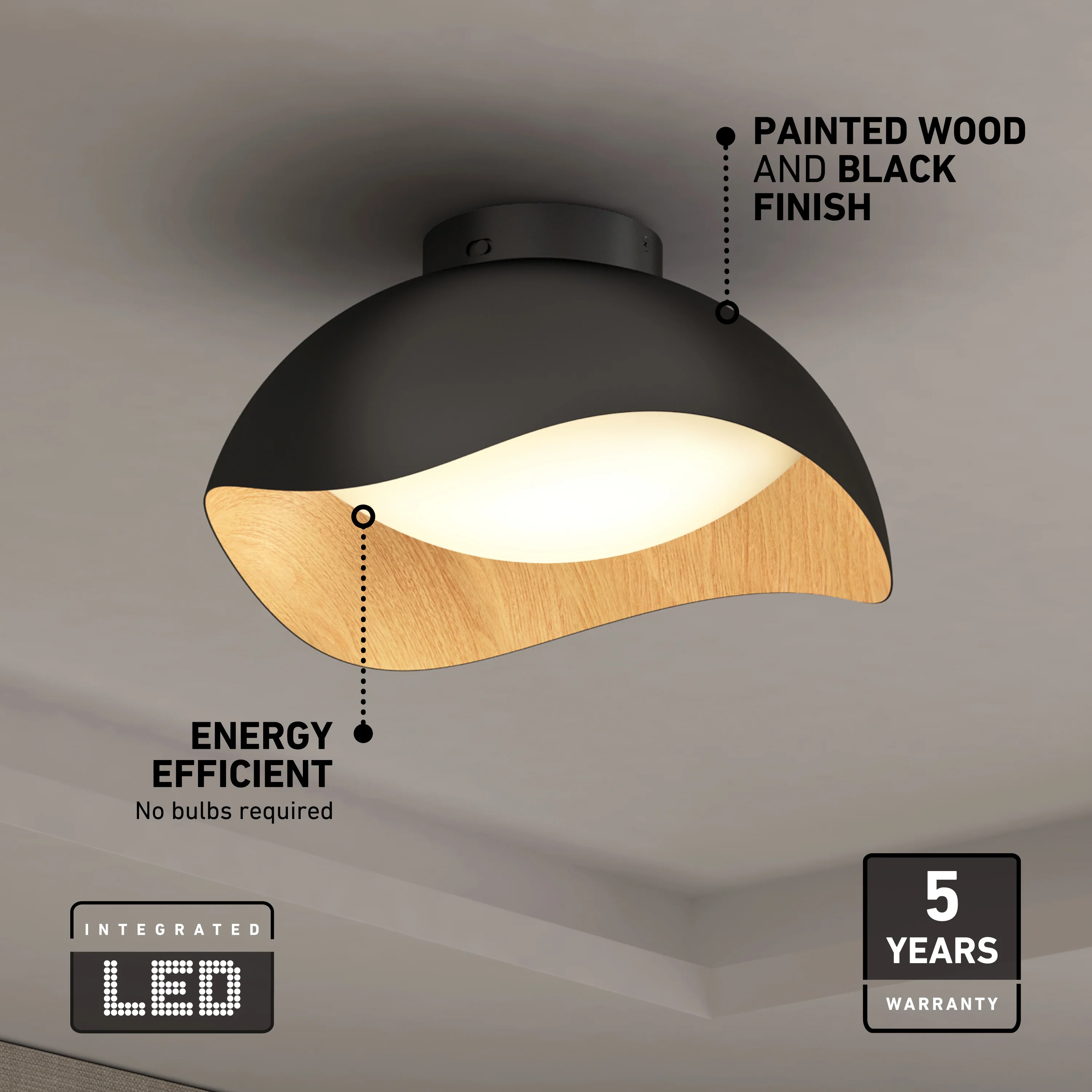 Adara 15 in. (38 cm) Modern LED Flush Mount Ceiling Light 5 CCT - Image 6