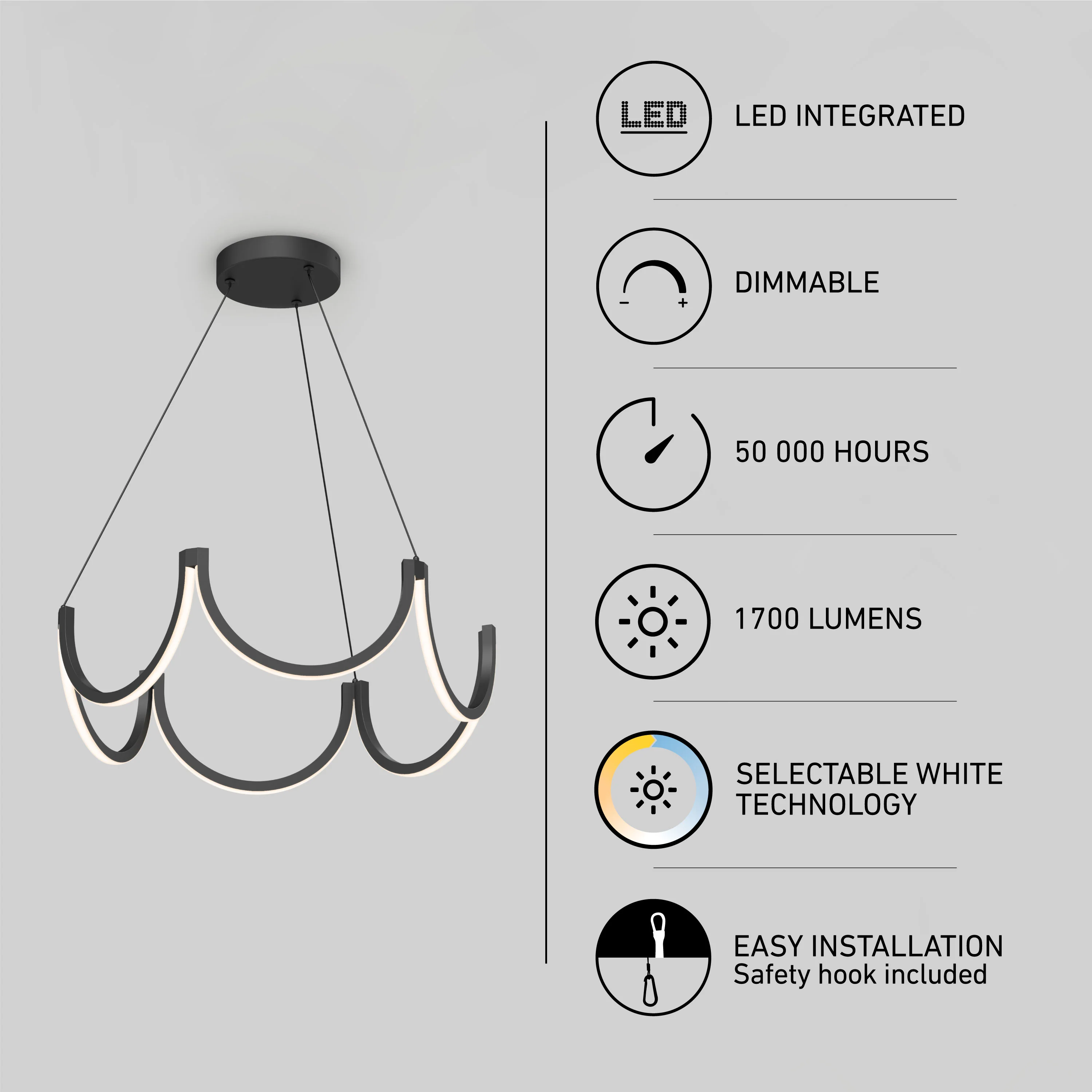 Adelia LED pendant light 5 CCT - Image 10