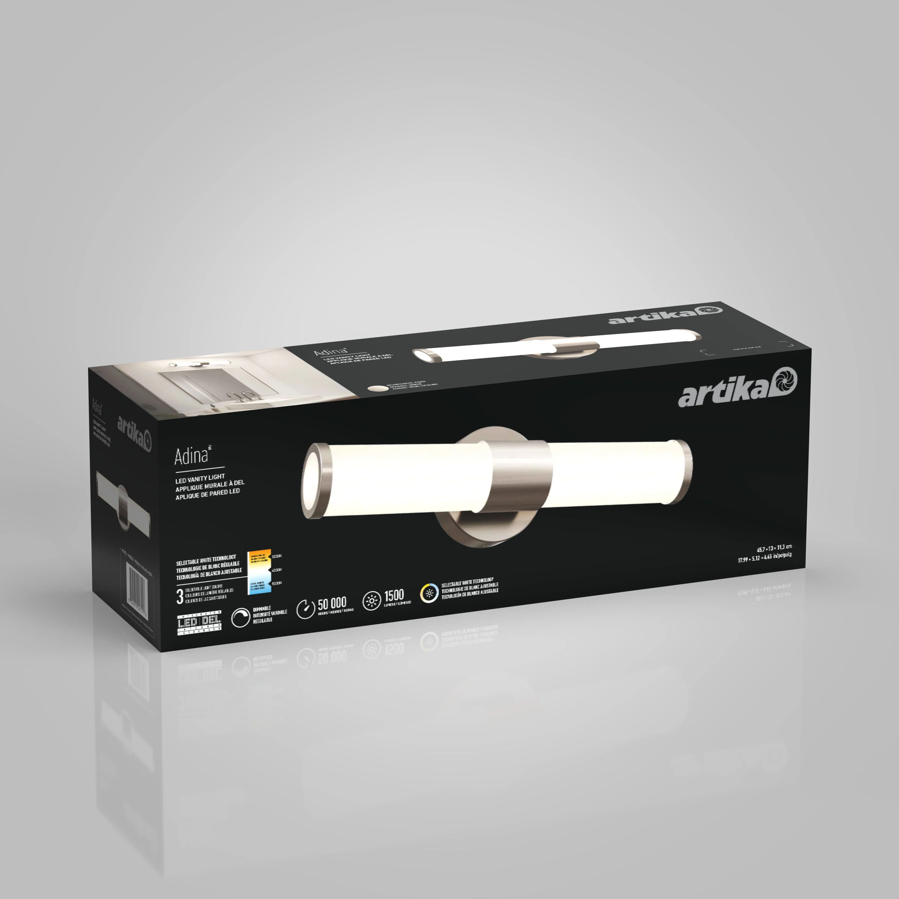 Adina 18-in (46 cm) Integrated LED 3 CCT Vanity Light Bar for Bathroom - Image 13