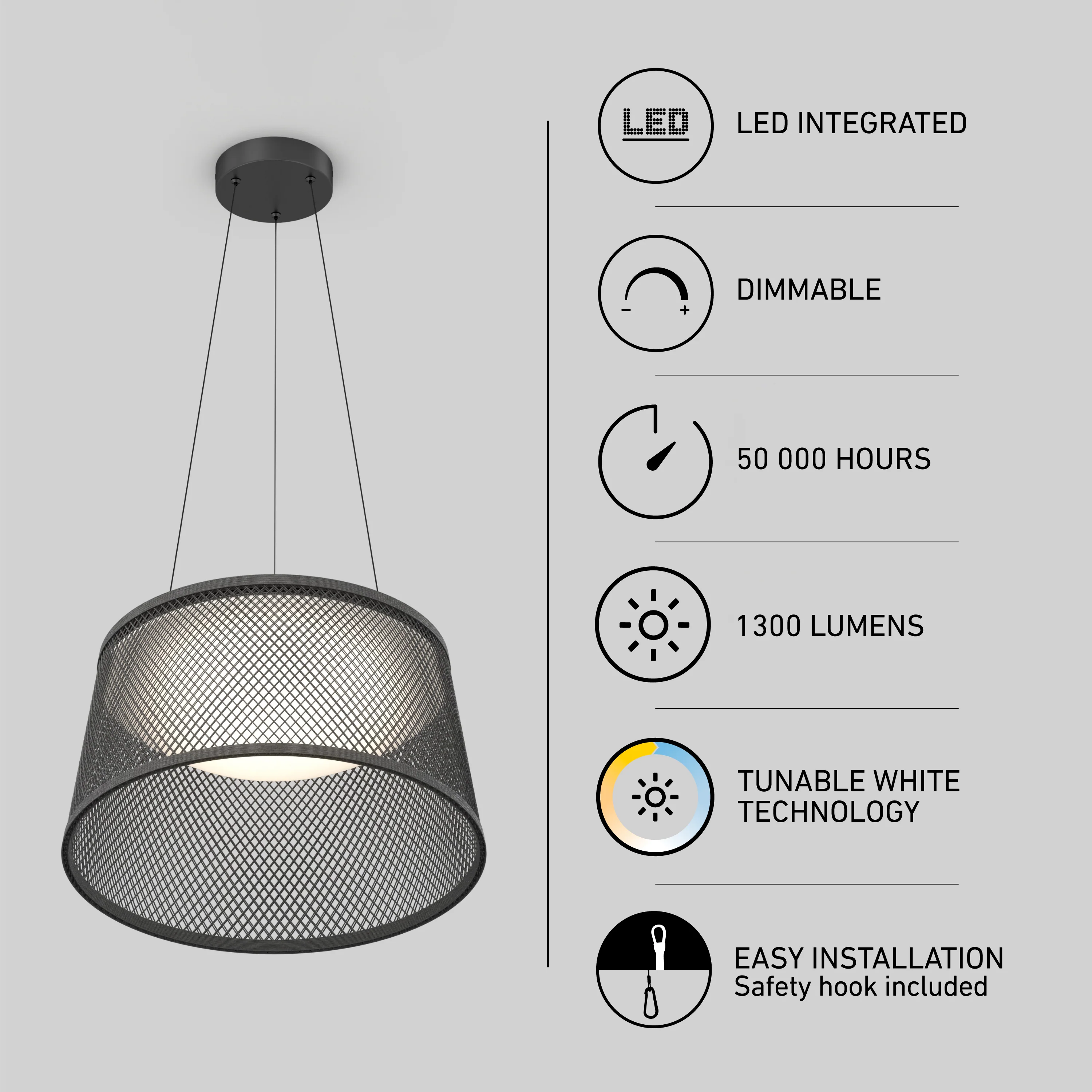 Adrian LED pendant light 3 CCT - Image 10