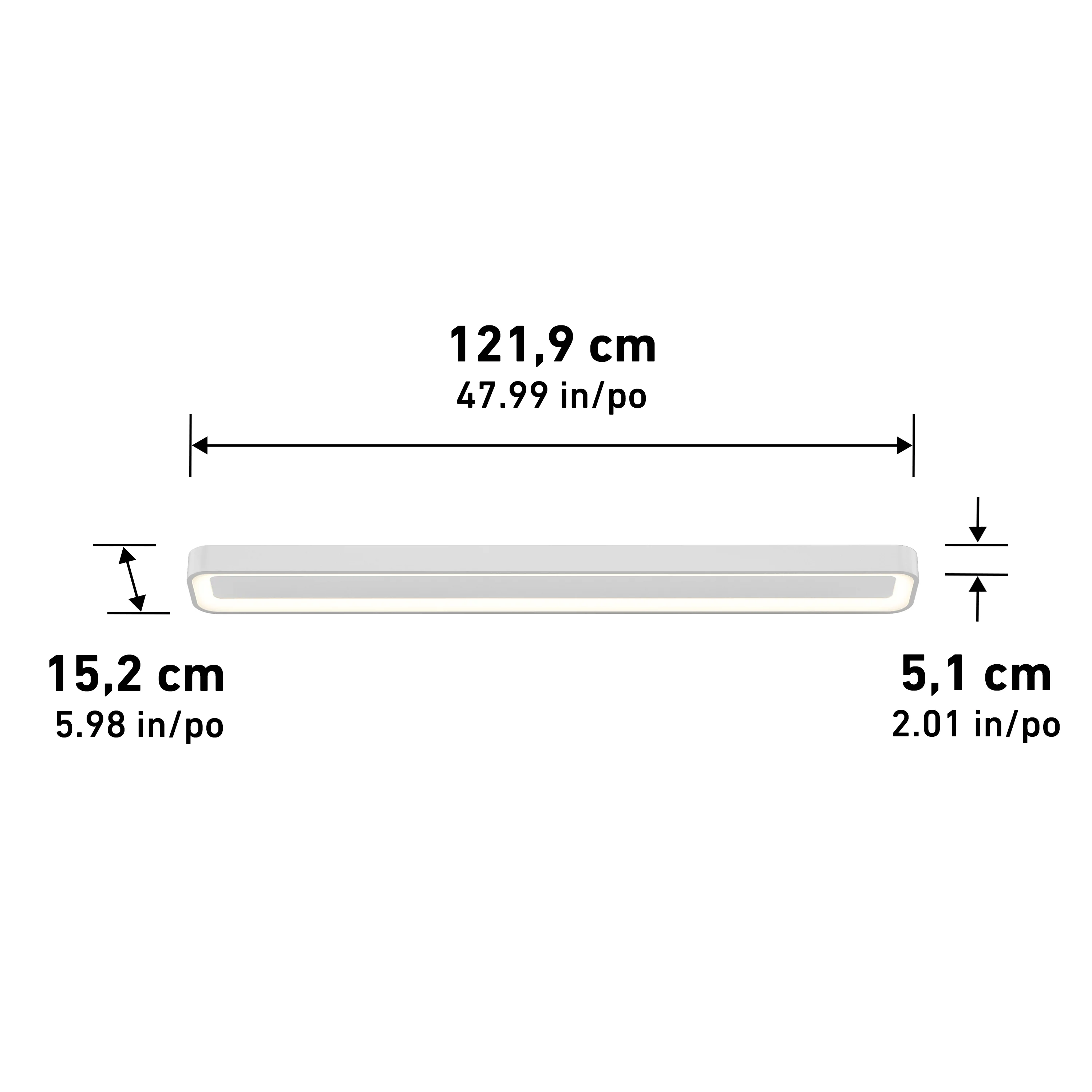 Aiden 48 in. x 6 in. (122 x 15 cm) Modern Ceiling Light 5 CCT - Image 15