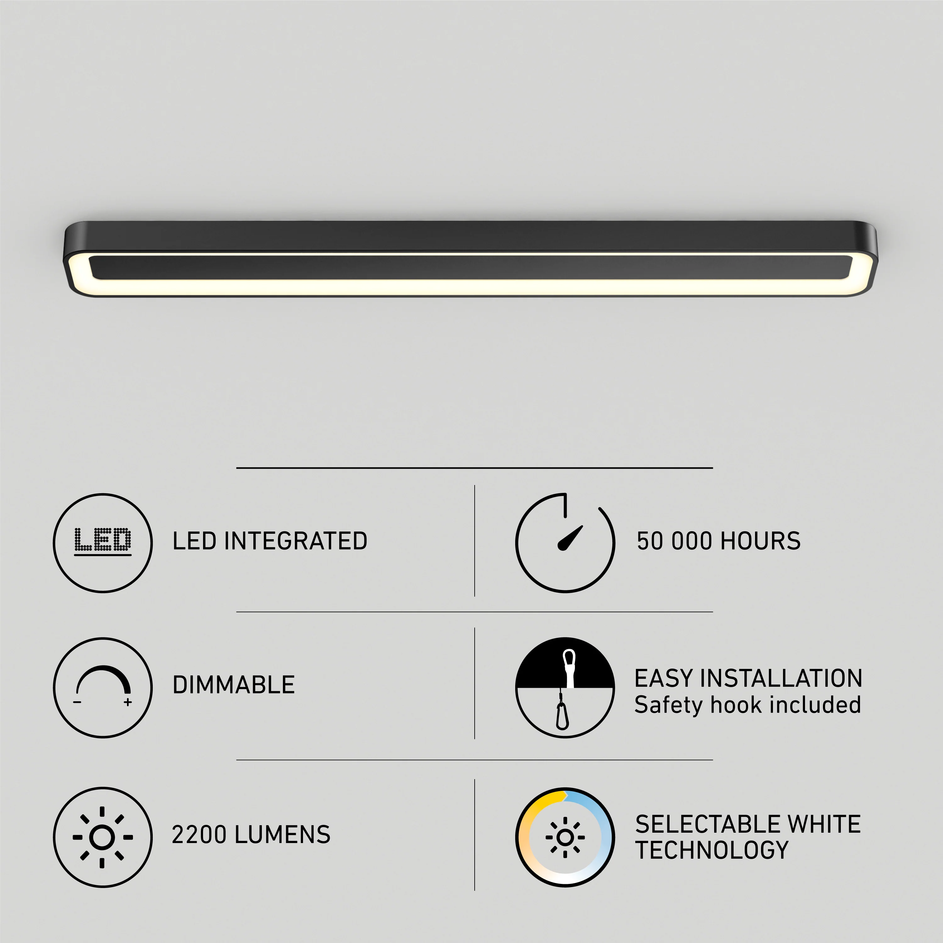 Aiden 48 in. x 6 in. (122 x 15 cm) Modern Ceiling Light 5 CCT - Image 23