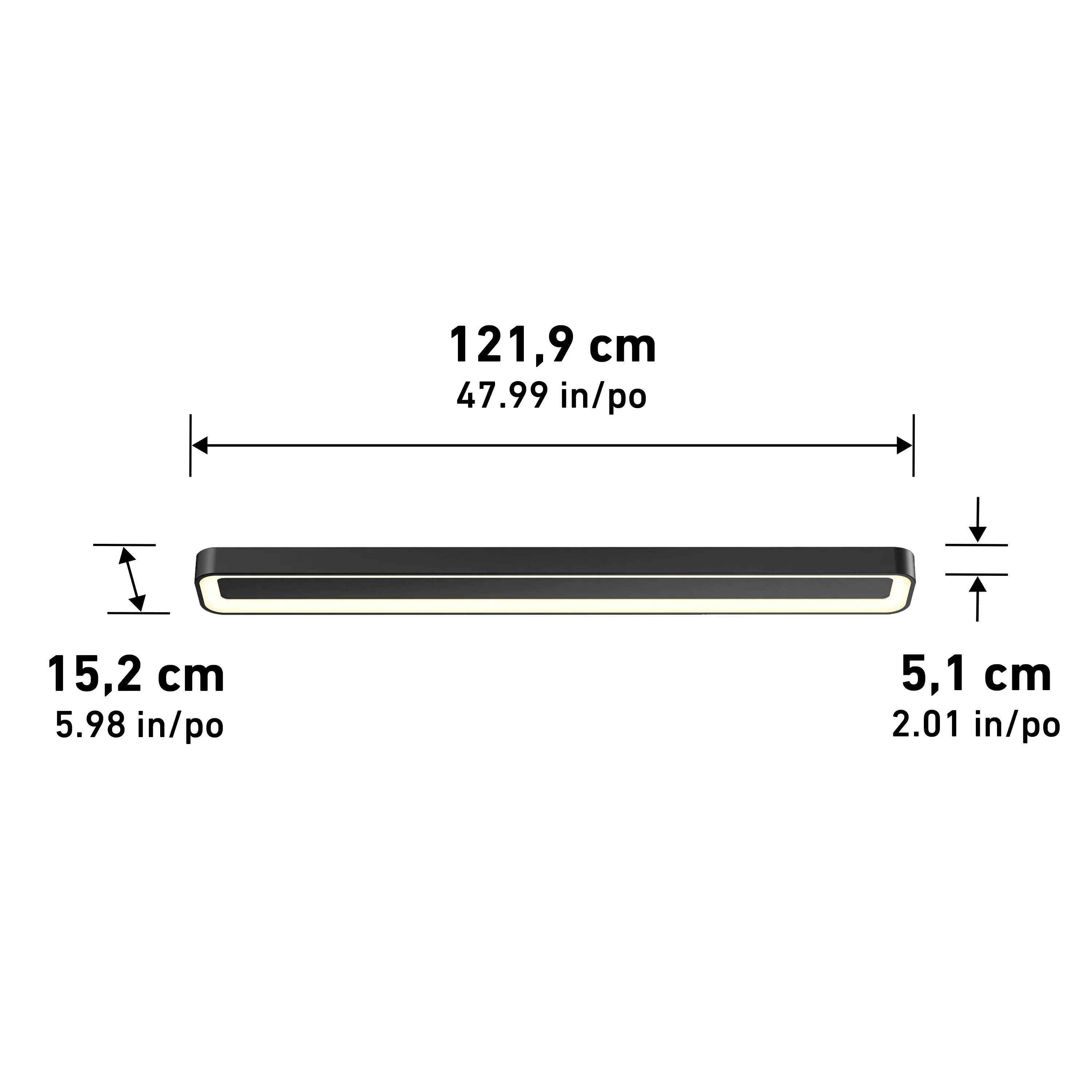 Aiden 48 in. x 6 in. (122 x 15 cm) Modern Ceiling Light 5 CCT - Image 30