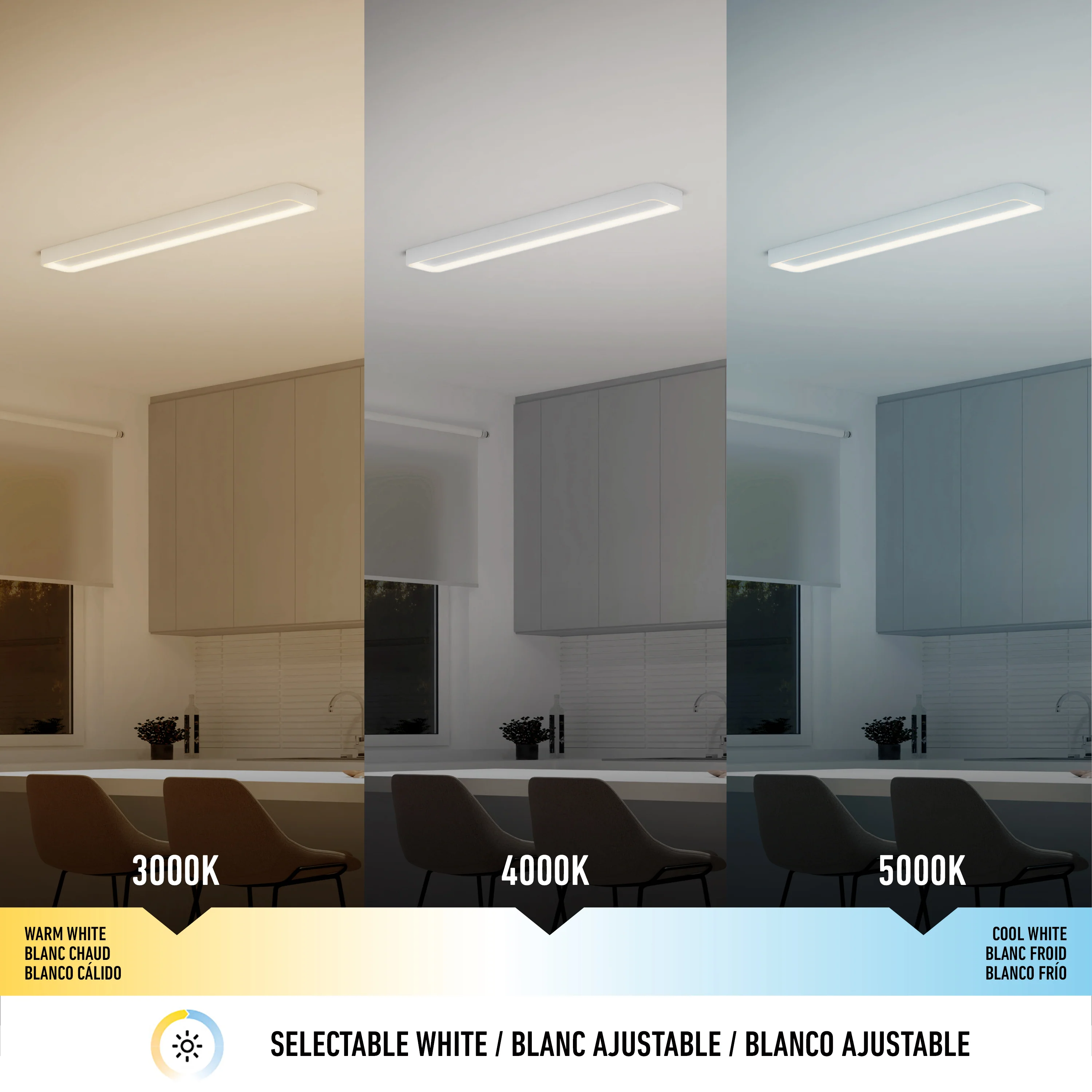 Aiden 48 in. x 6 in. (122 x 15 cm) Modern Ceiling Light 5 CCT - Image 6