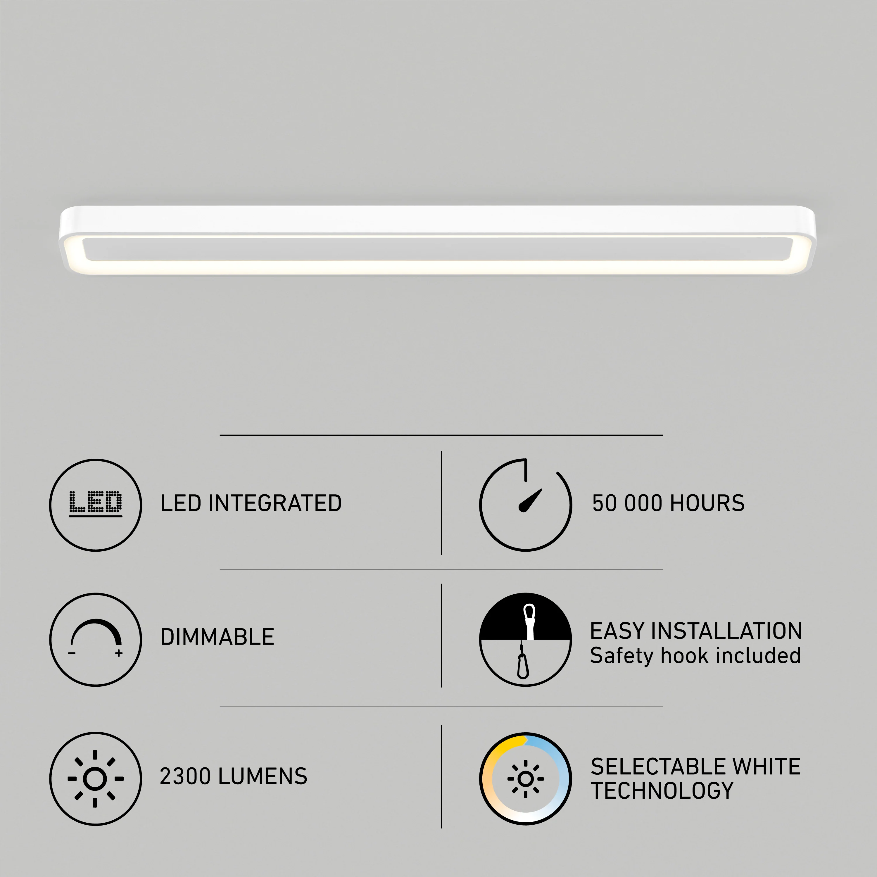 Aiden 48 in. x 6 in. (122 x 15 cm) Modern Ceiling Light 5 CCT - Image 8