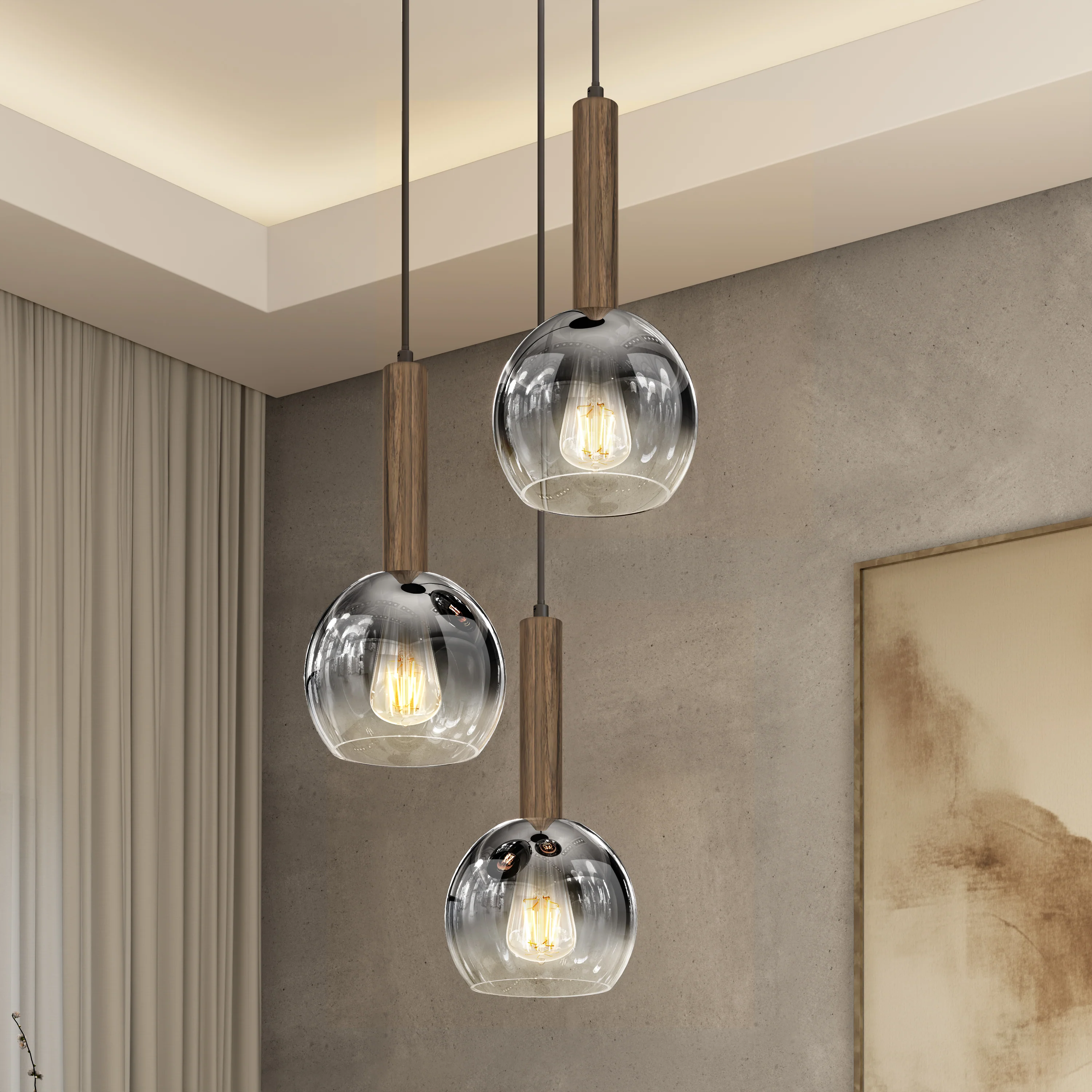 Ardel Spiral 3-Light Pendant without Bulbs - Image 10