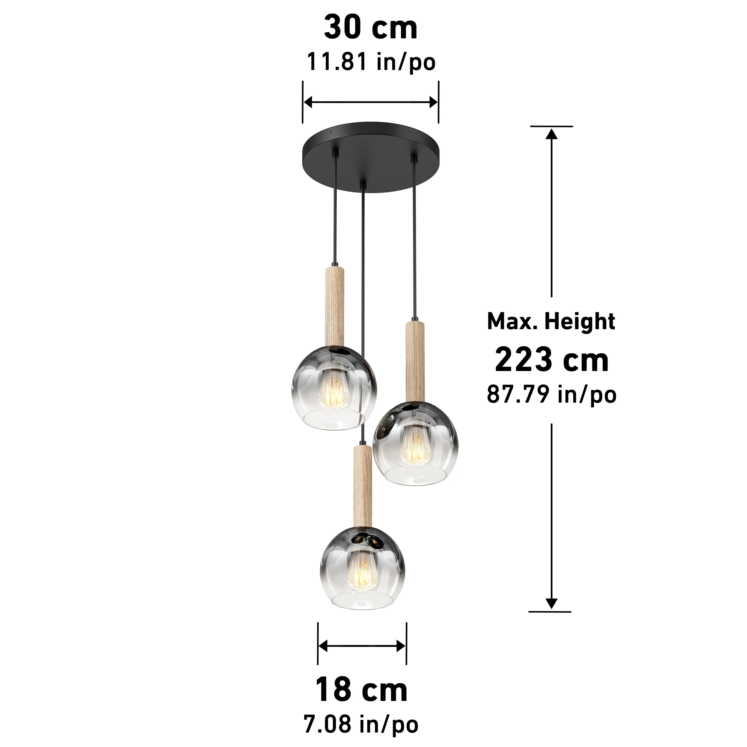 Ardel Spiral 3-Light Pendant without Bulbs - Image 26