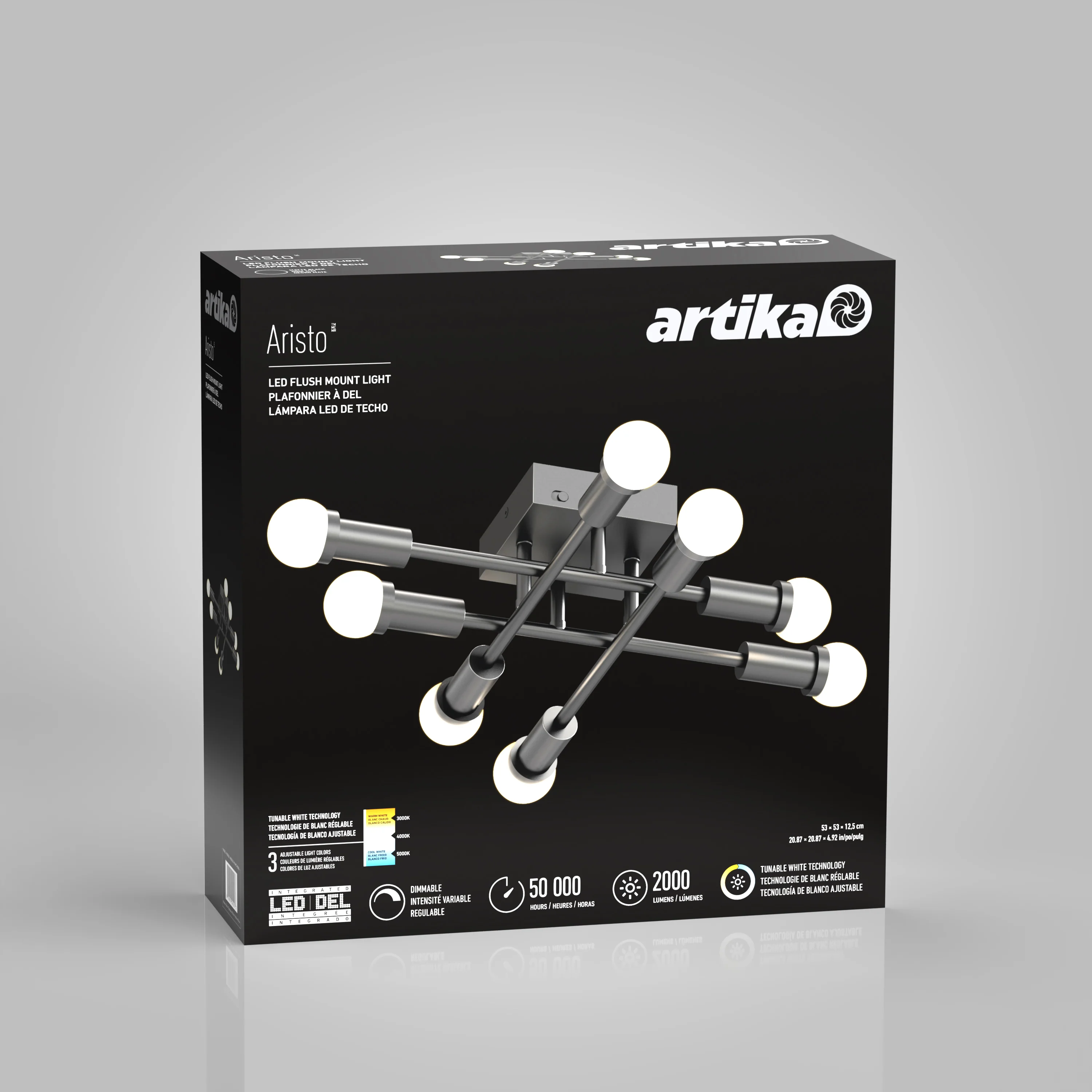 Aristo 21 in. (53 cm) Modern LED Flush Mount Ceiling Light 3 CCT - Image 13