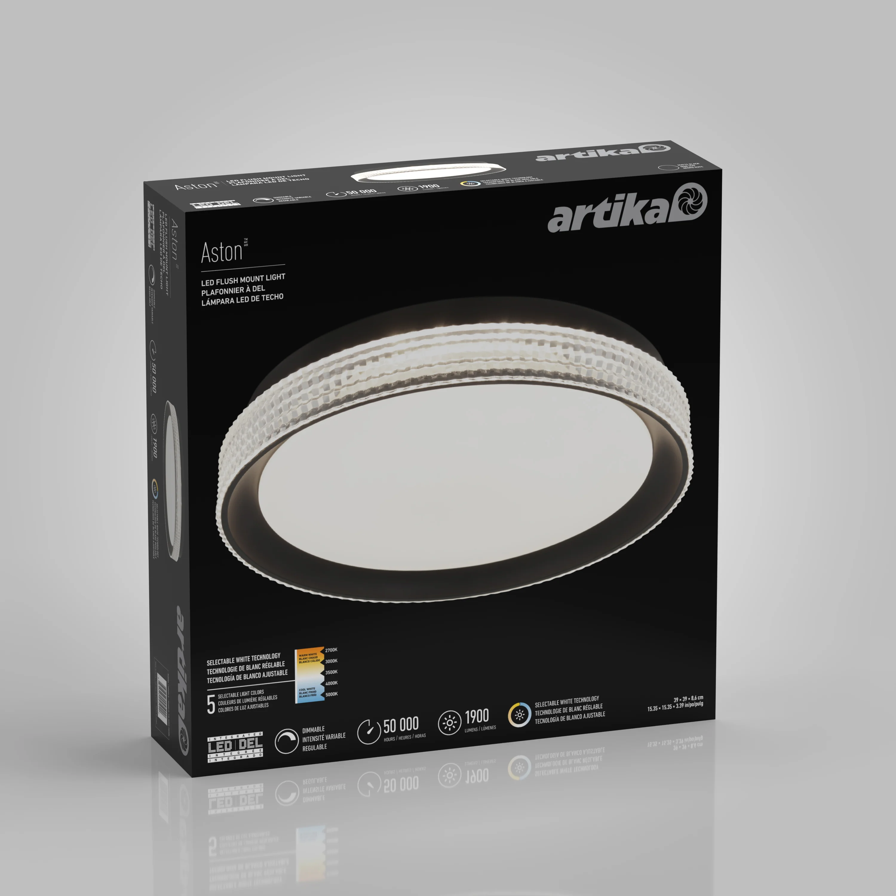 Aston 15 in. (39 cm) Modern LED Flush Mount Ceiling Light 5 CCT - Image 11