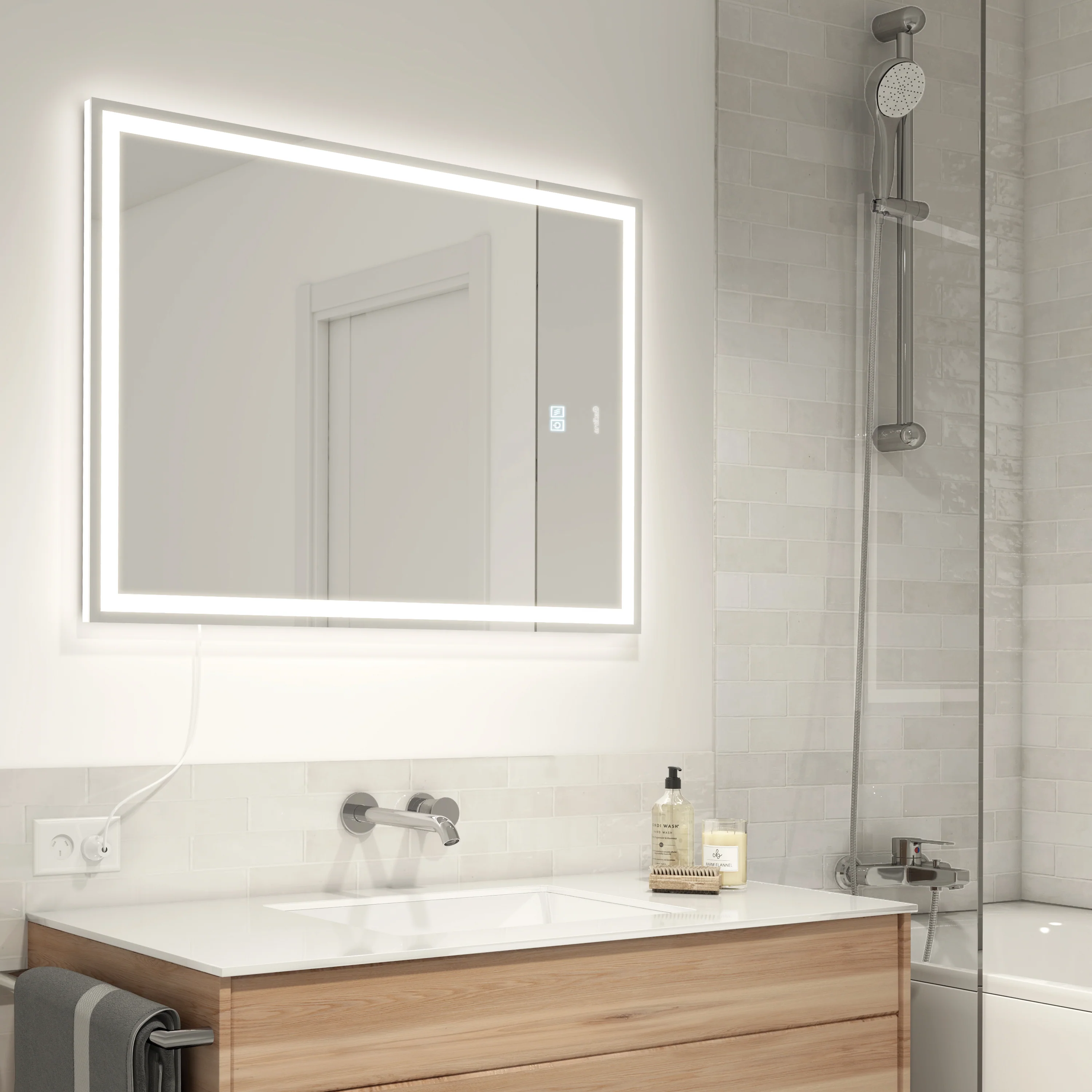 Aurea 24 in. x 31 in. (61 x 79 cm) Anti-Fog LED Bathroom Mirror - Image 8