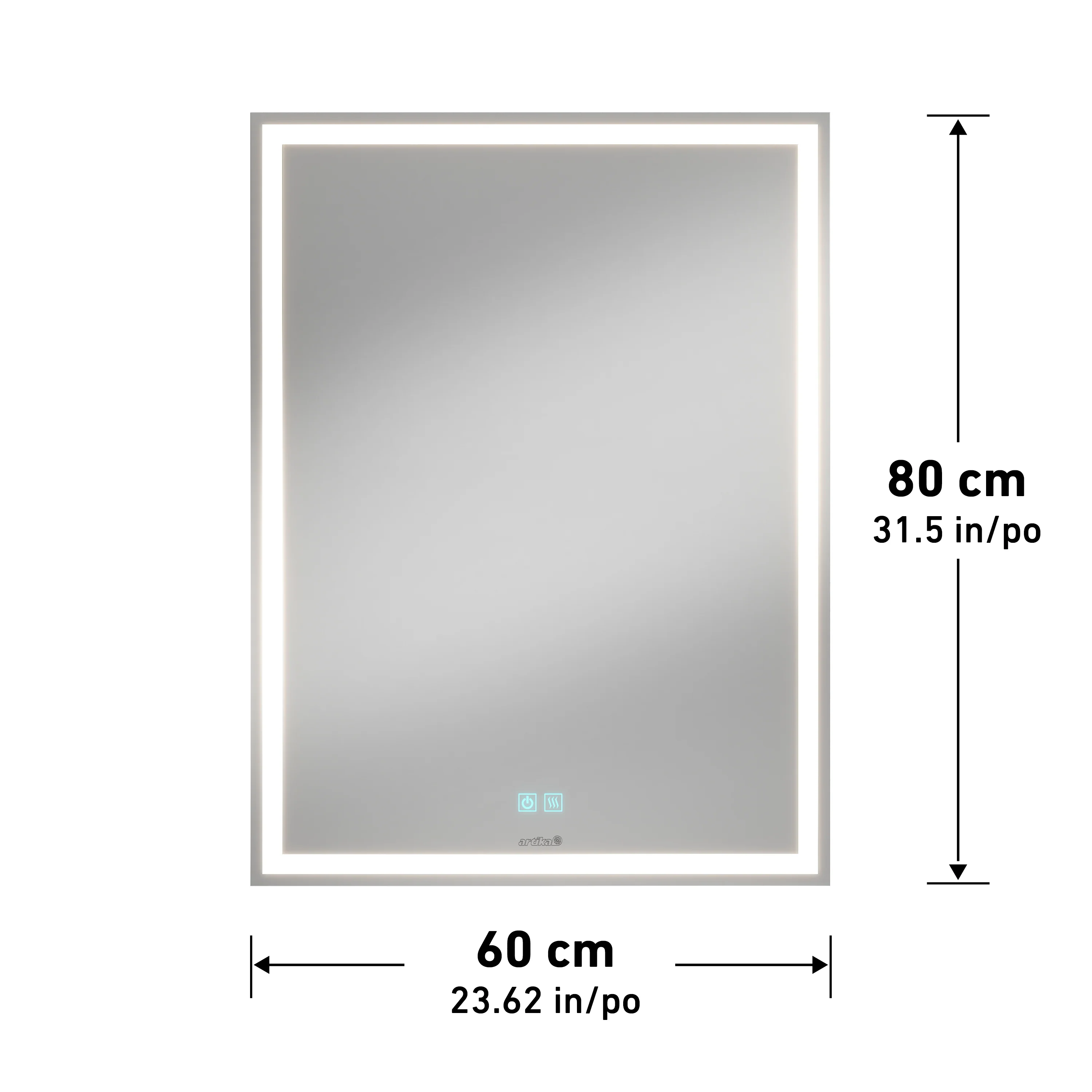 Aurea 24 in. x 31 in. (61 x 79 cm) Anti-Fog LED Bathroom Mirror - Image 9