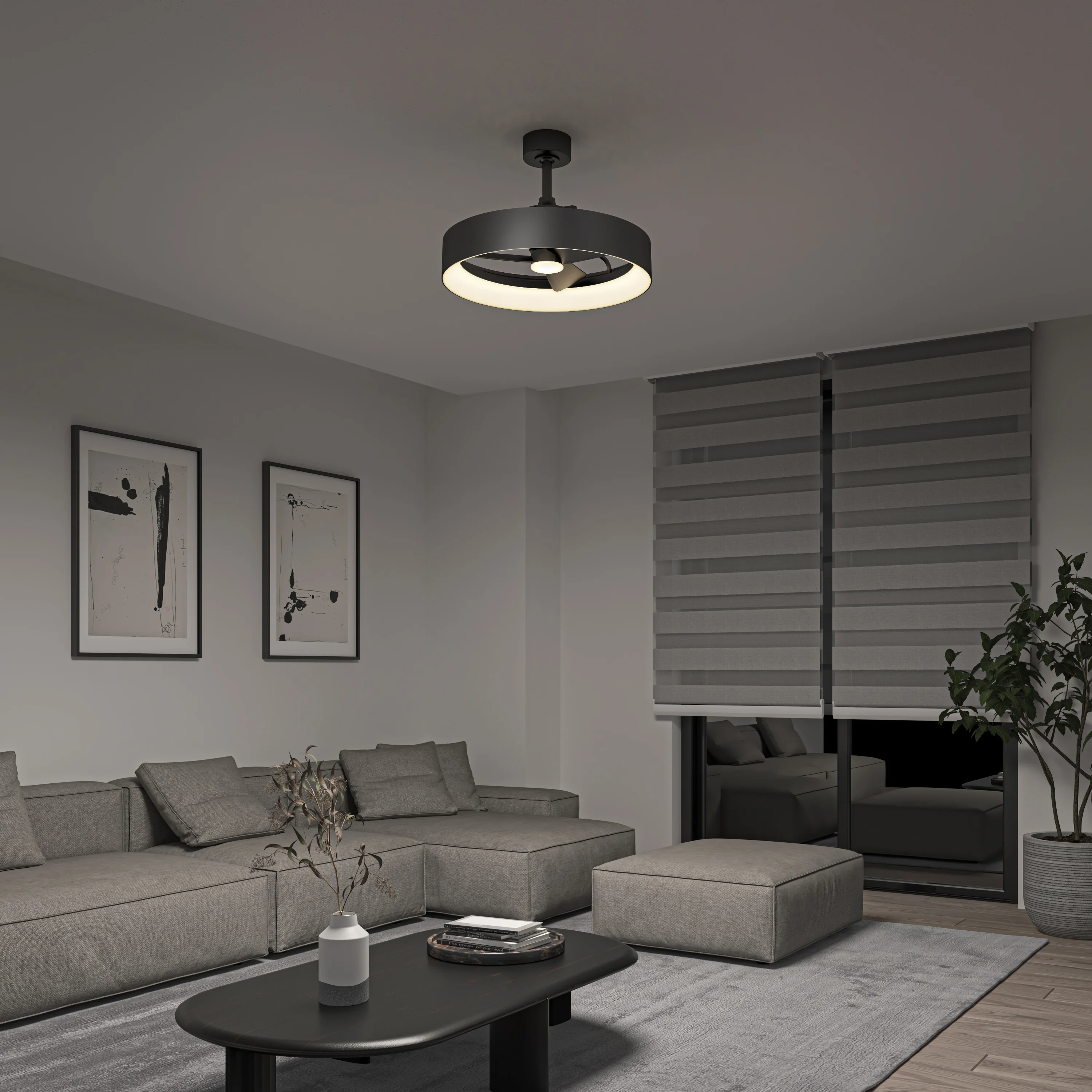 Austin 23 in. (59 cm) LED modern fandelier ceiling fan with light - includes remote - Image 15