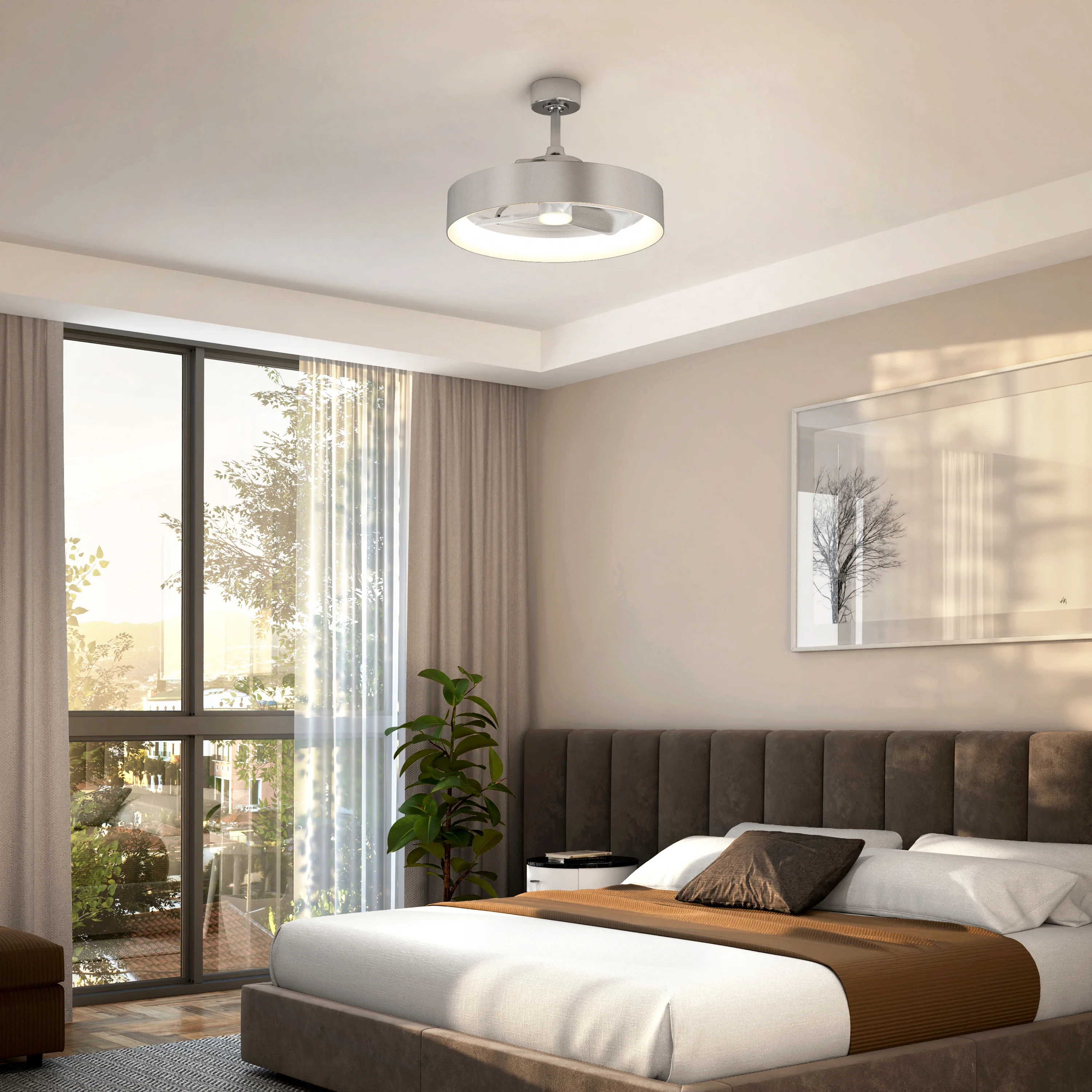 Austin 23 in. (59 cm) LED modern fandelier ceiling fan with light - includes remote - Image 18
