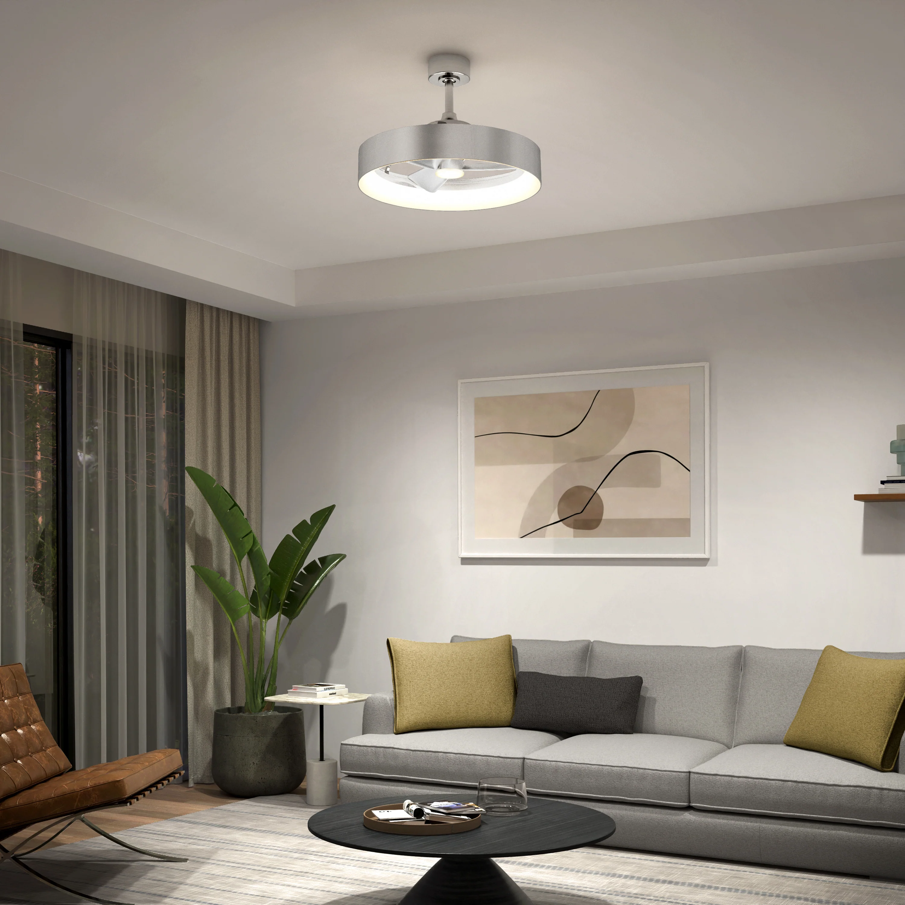 Austin 23 in. (59 cm) LED modern fandelier ceiling fan with light - includes remote - Image 25