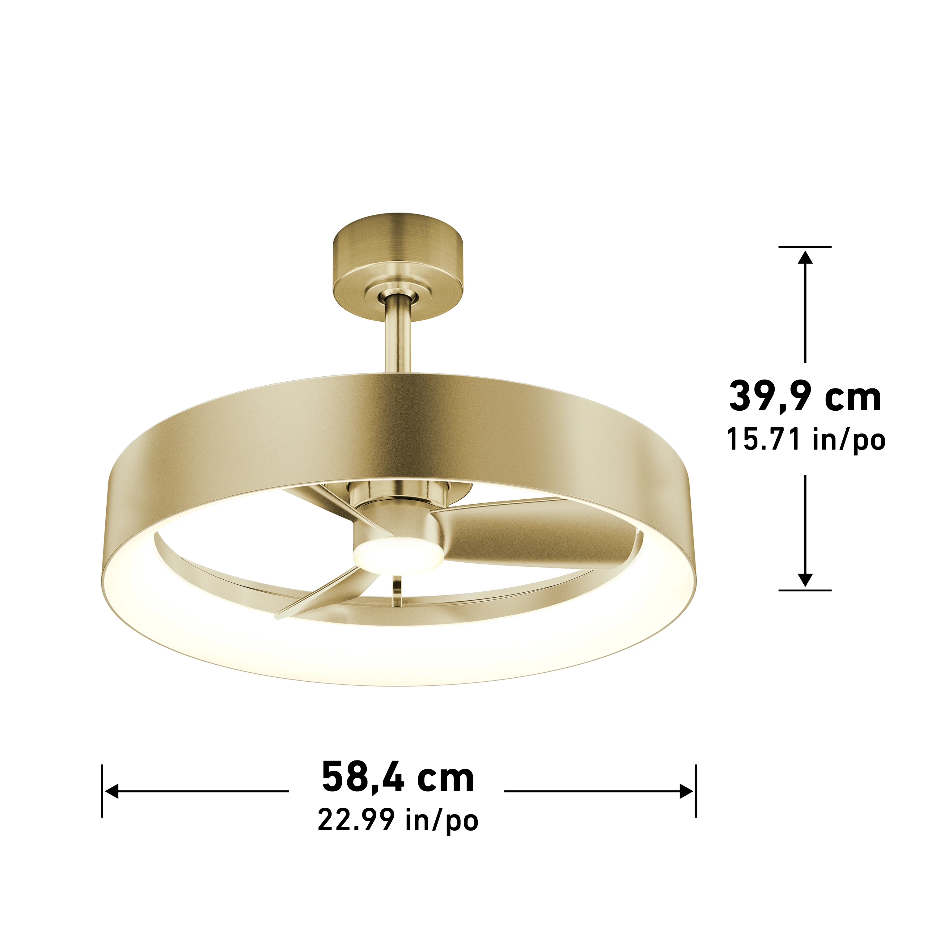 Austin 23 in. (59 cm) LED modern fandelier ceiling fan with light - includes remote - Image 44