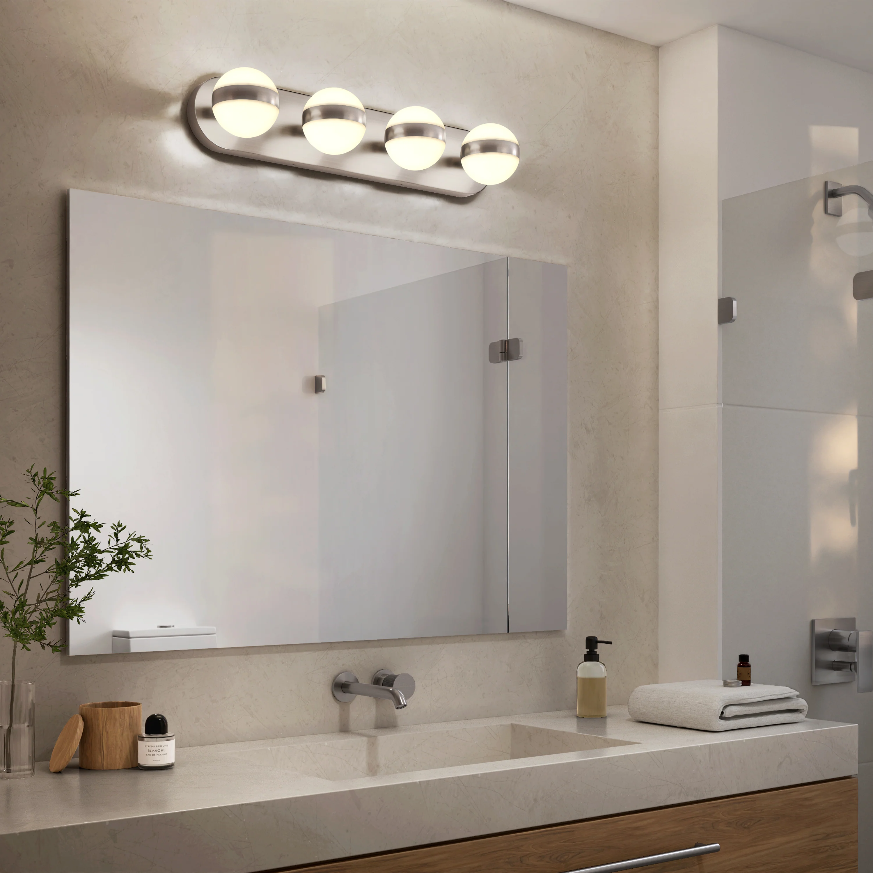 Baldric 27-in (69 cm) 4-Light Modern LED 3-CCT Vanity Light for Bathroom - Image 15
