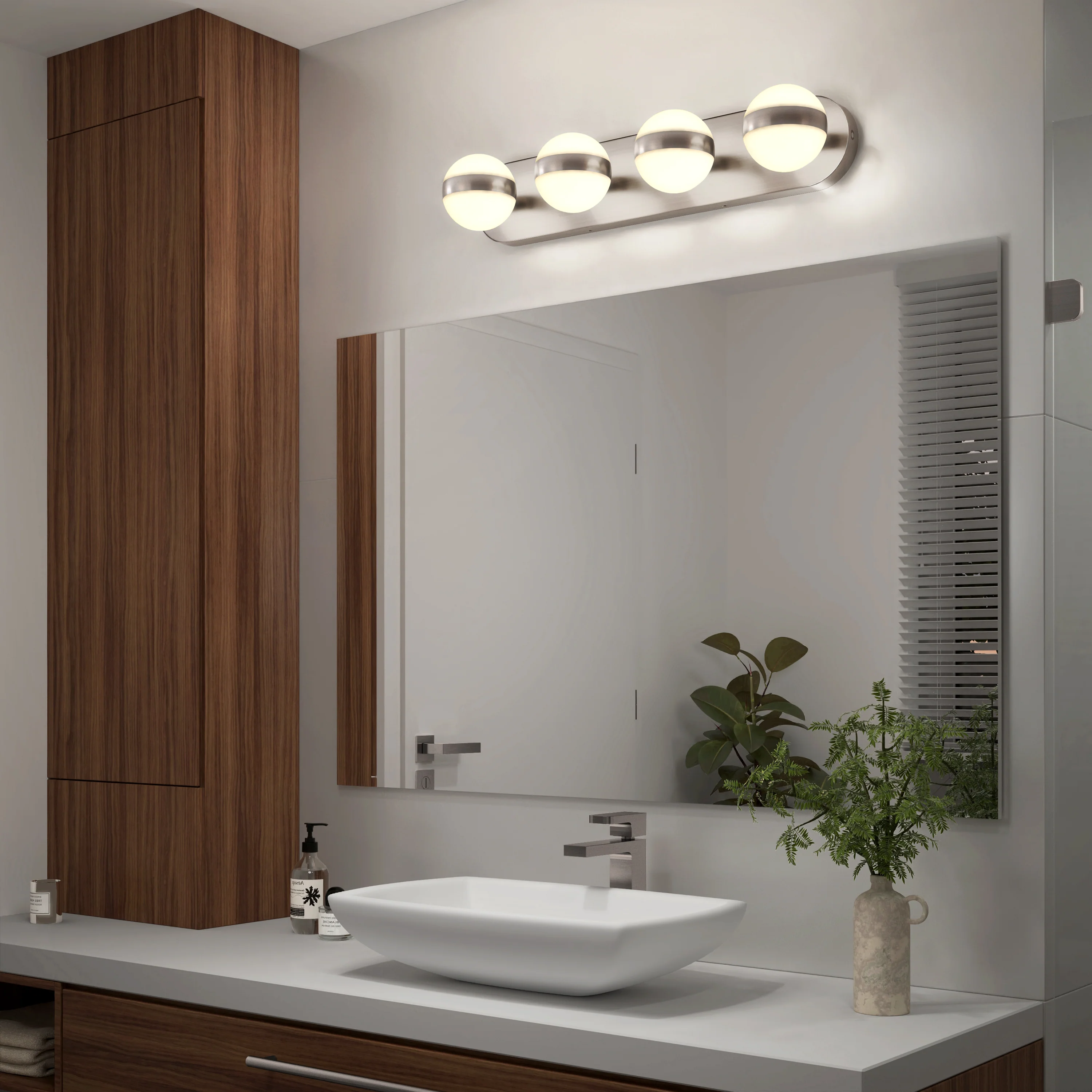 Baldric 27-in (69 cm) 4-Light Modern LED 3-CCT Vanity Light for Bathroom - Image 25