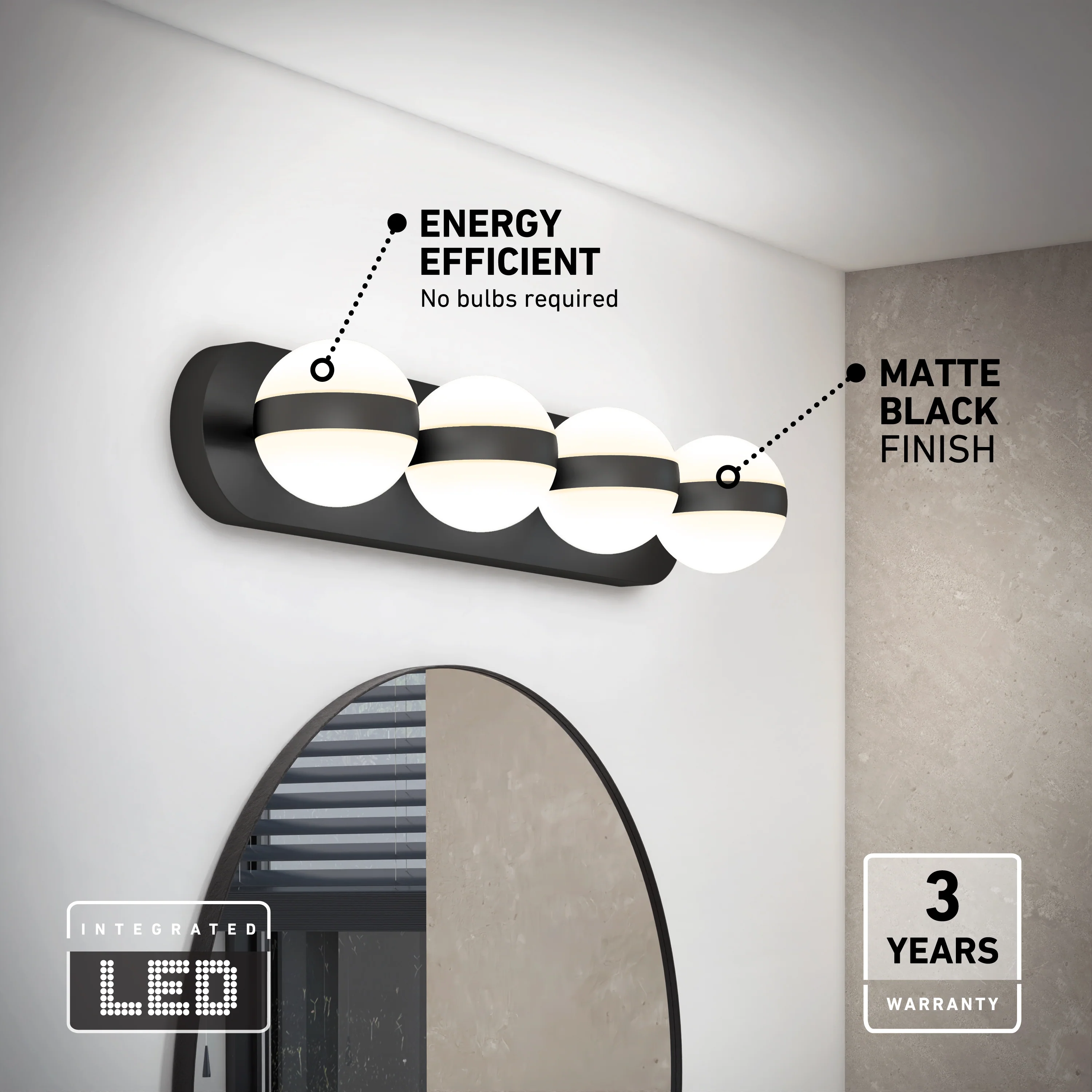 Baldric 27-in (69 cm) 4-Light Modern LED 3-CCT Vanity Light for Bathroom - Image 8