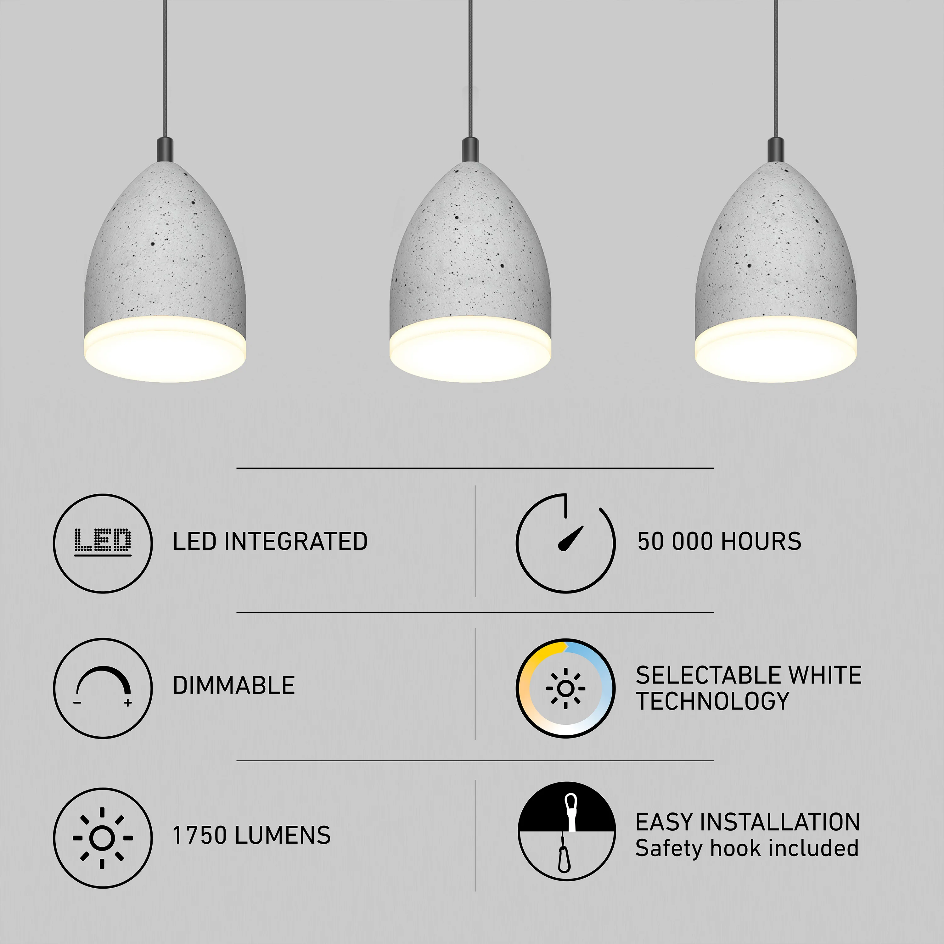 Bergen 3-light LED pendant light - Image 7