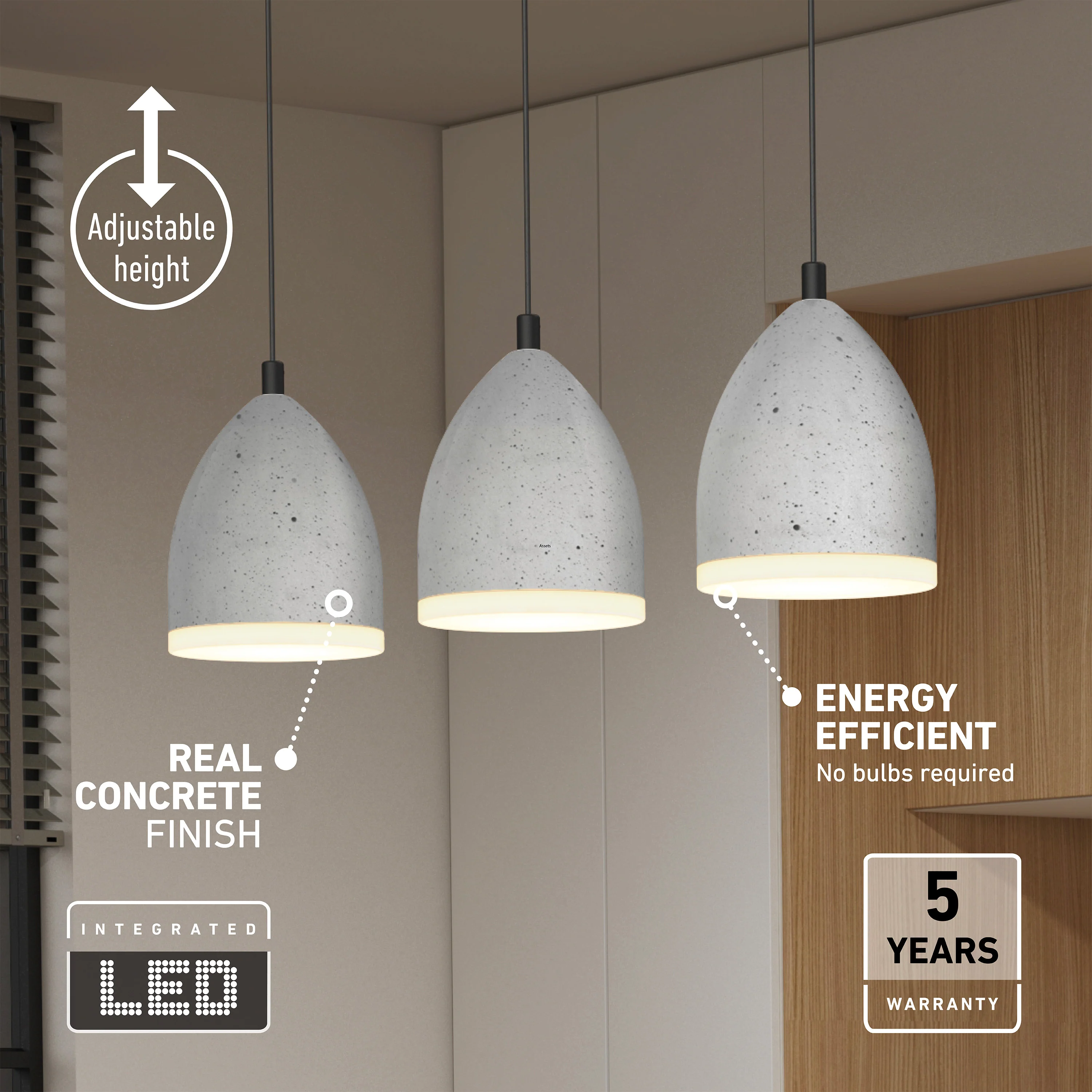 Bergen 3-light LED pendant light - Image 8
