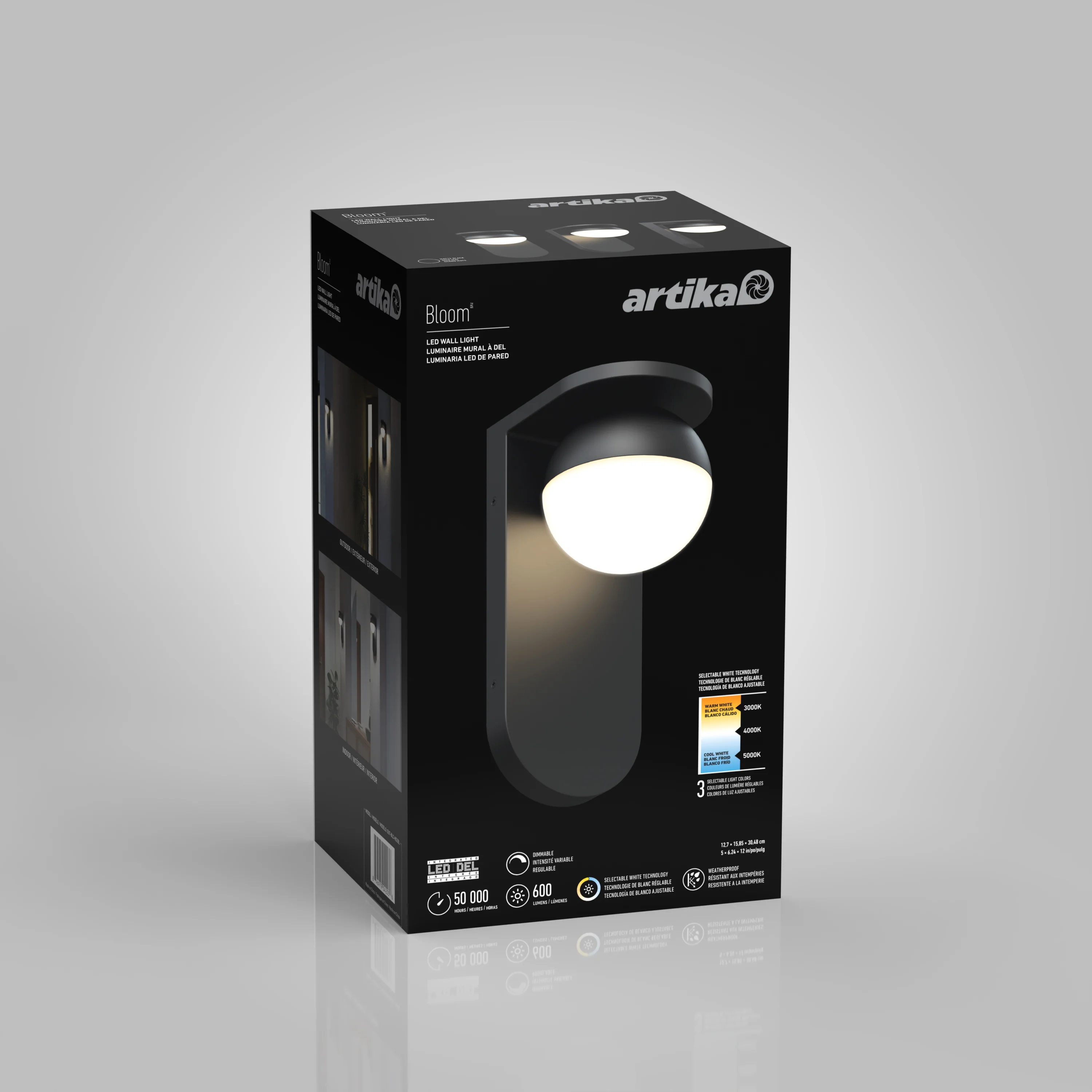 Bloom indoor-outdoor LED wall light 3 CCT - Image 12