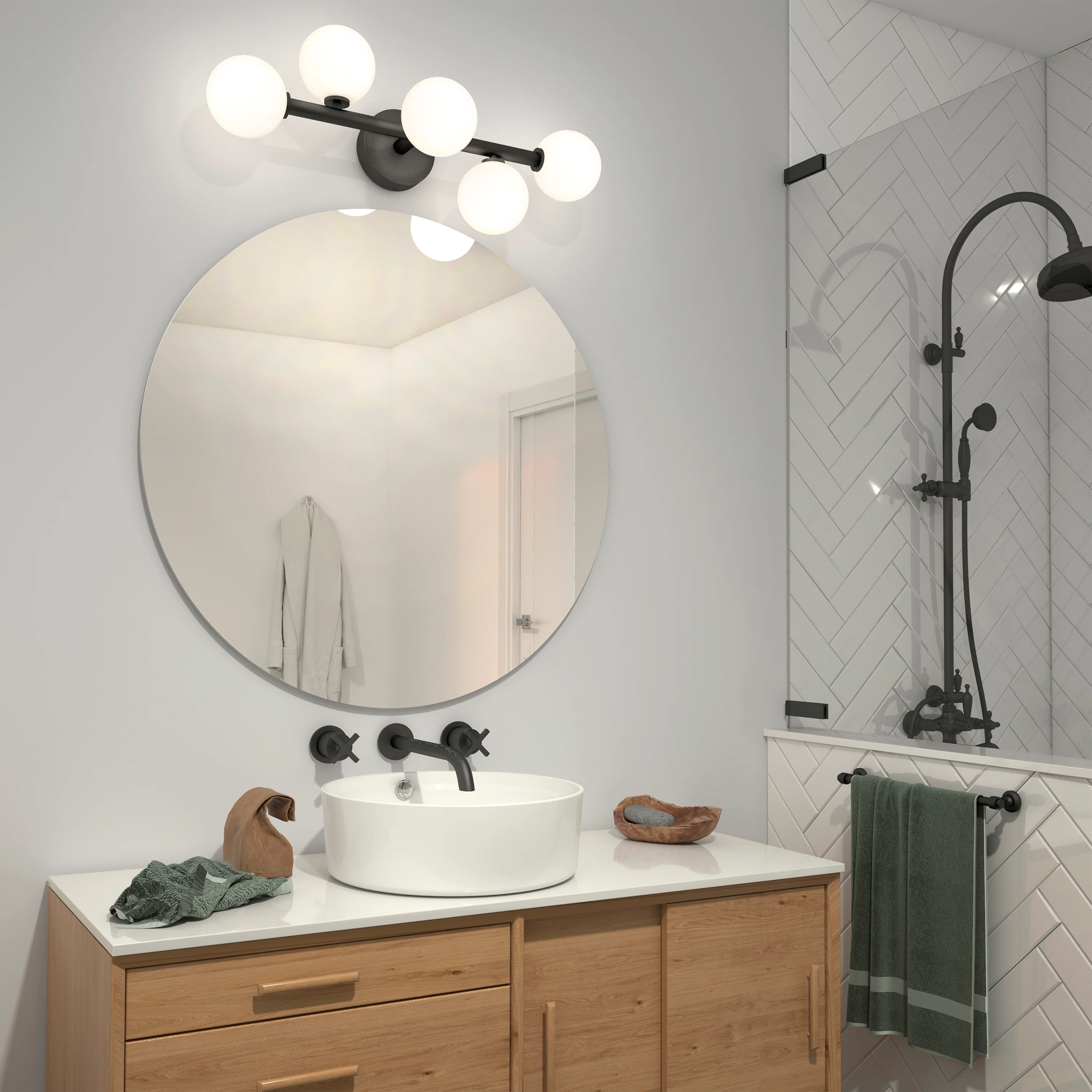 Bloom 27-in (69 cm) 5-Light Modern LED Vanity Light for Bathroom