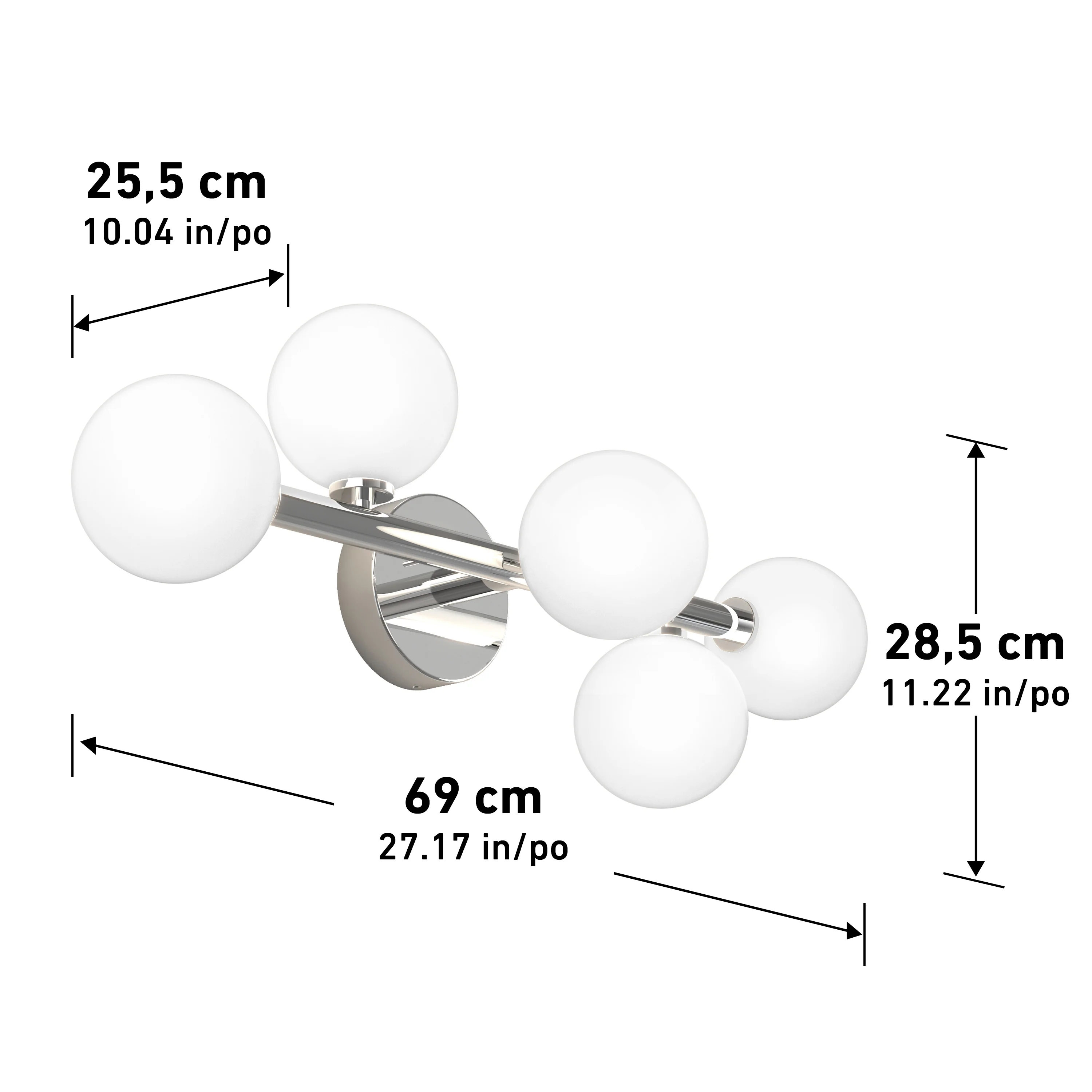Bloom 27-in (69 cm) 5-Light Modern LED Vanity Light for Bathroom - Image 16