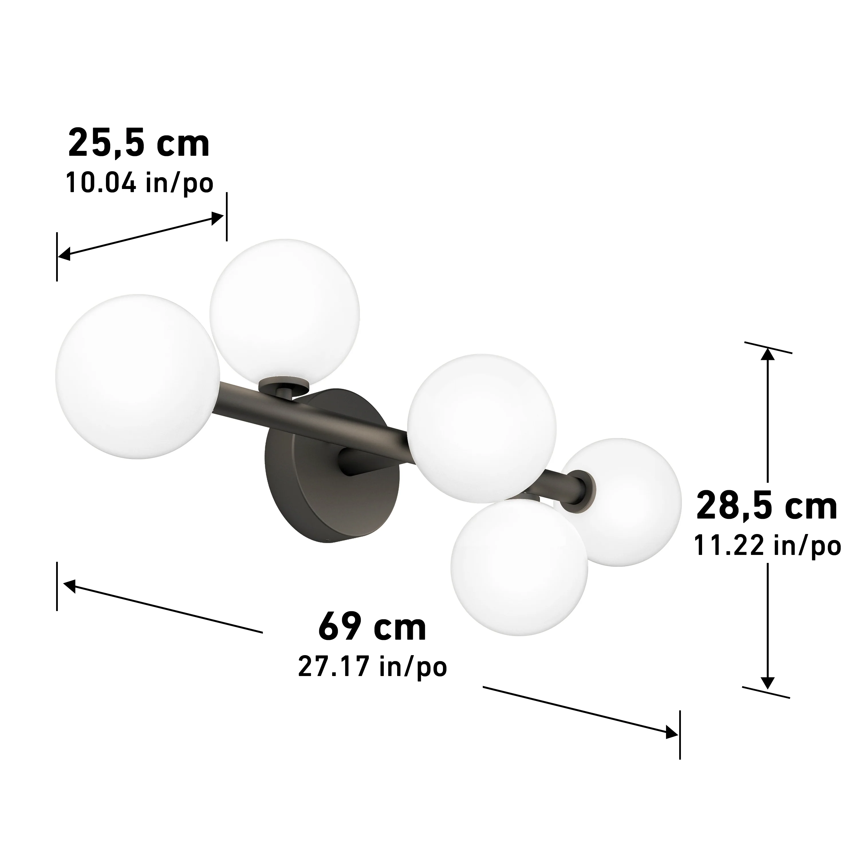 Bloom 27-in (69 cm) 5-Light Modern LED Vanity Light for Bathroom - Image 8