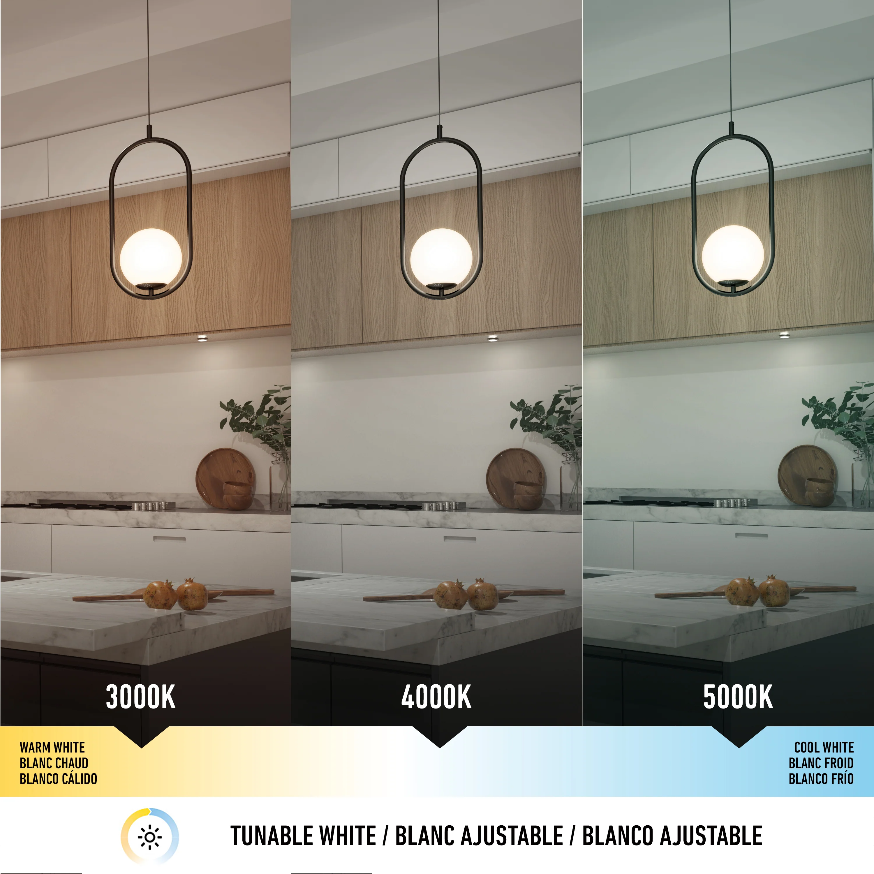 Bloom mid-century LED pendant light - Image 7