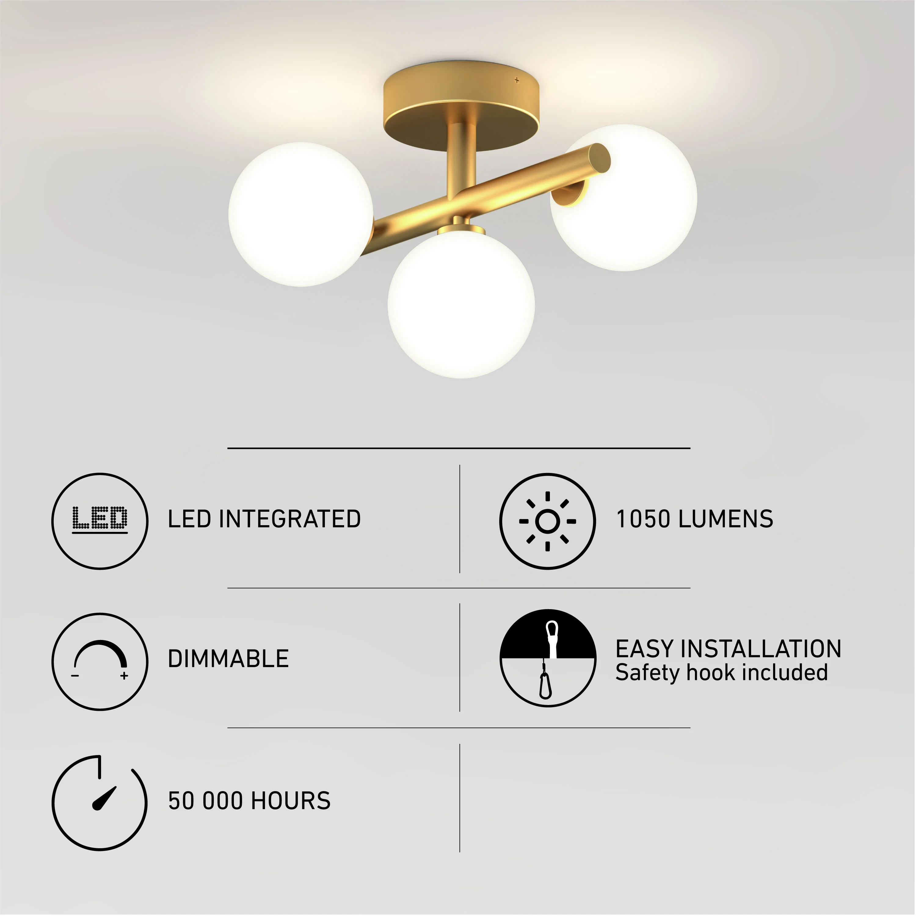 Bloom 3-light 13 in. (33 cm) Modern LED Flush Mount Ceiling Light 5 CCT - Image 8