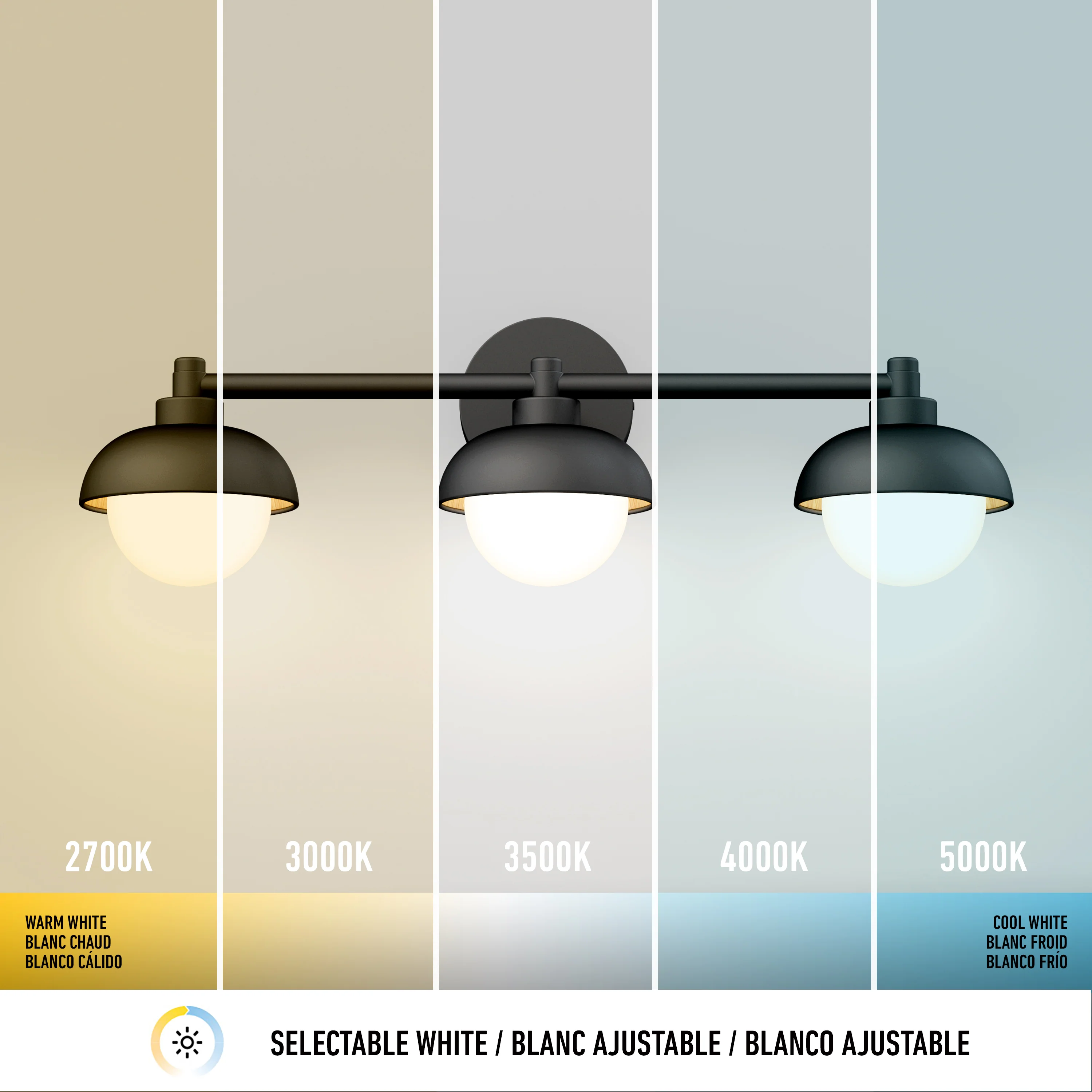 Boden 27-in (69 cm) Integrated LED 5-CCT Vanity Light Bar for Bathroom - Image 9