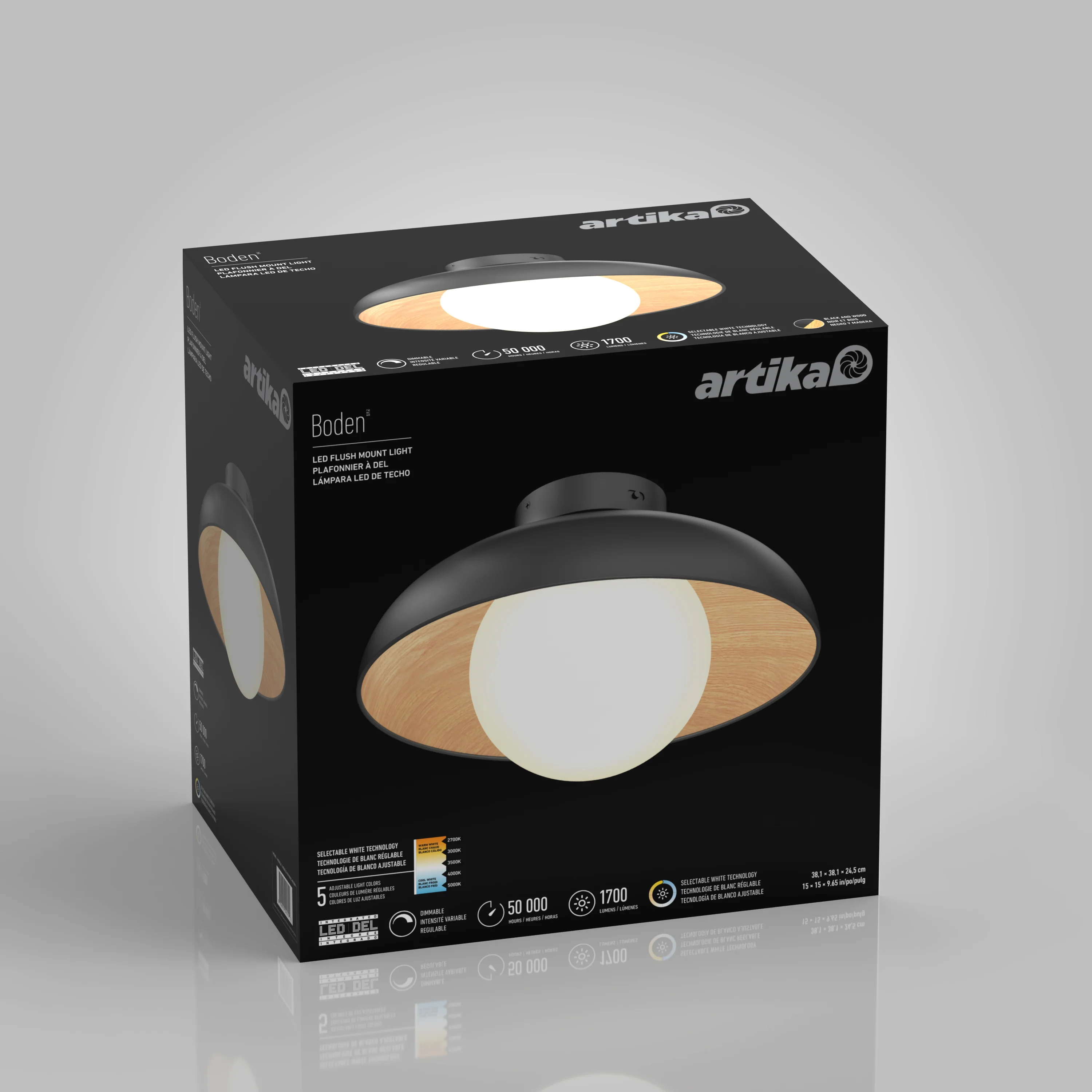 Boden 15 in. (38 cm) LED Flush Mount Ceiling Light 5 CCT - Image 12