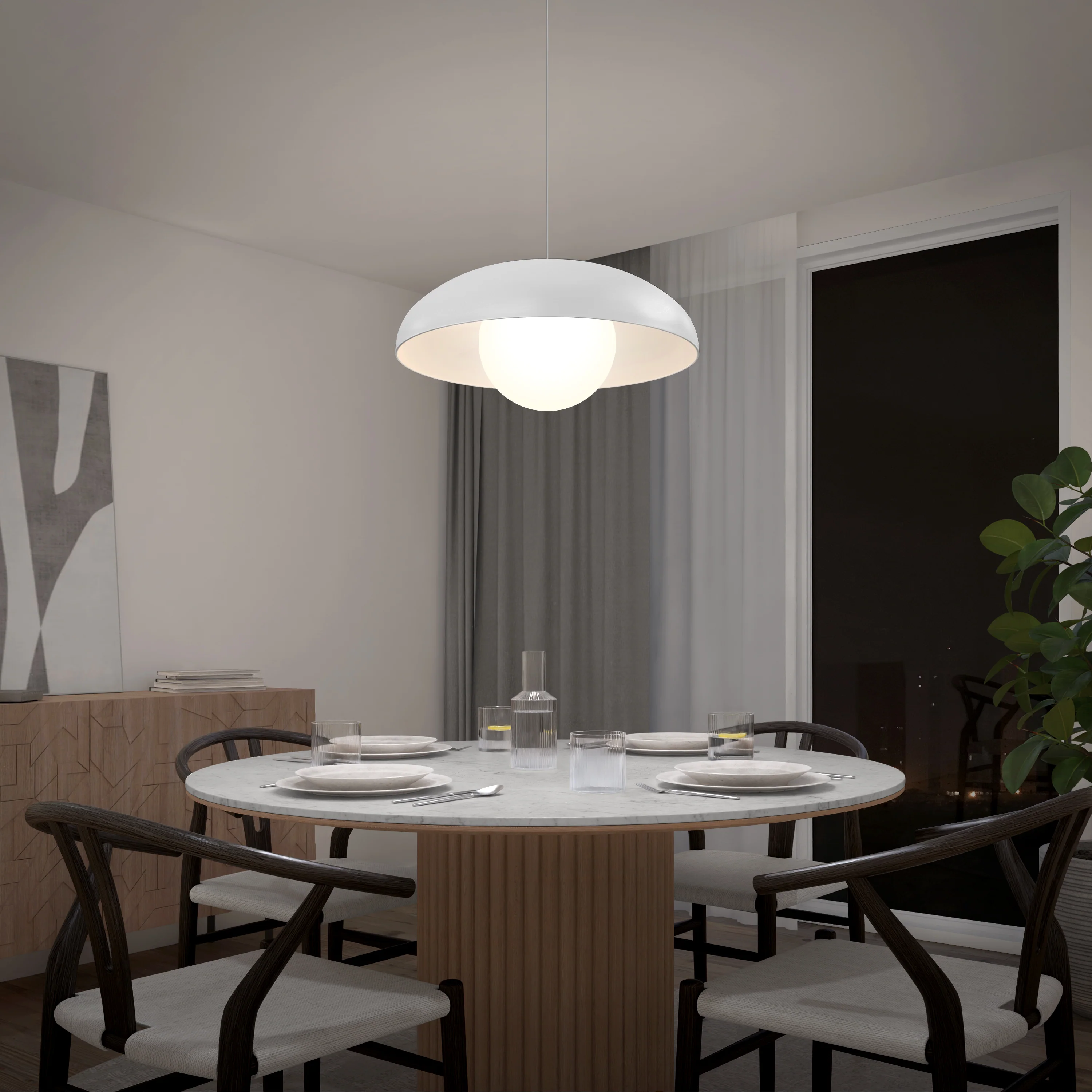 Boden LED modern mid-century pendant light 3 CCT - Image 2