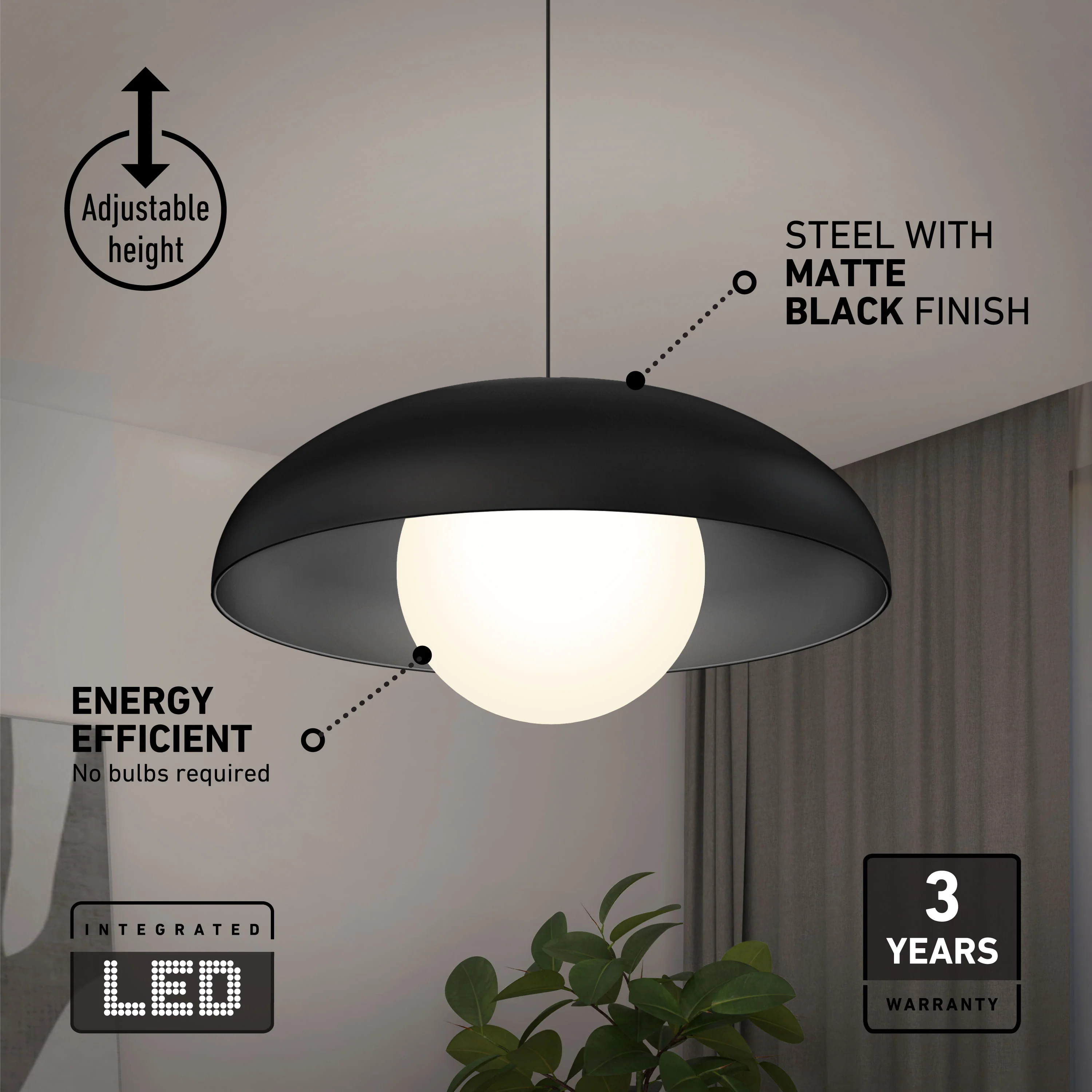 Boden LED modern mid-century pendant light 3 CCT - Image 22