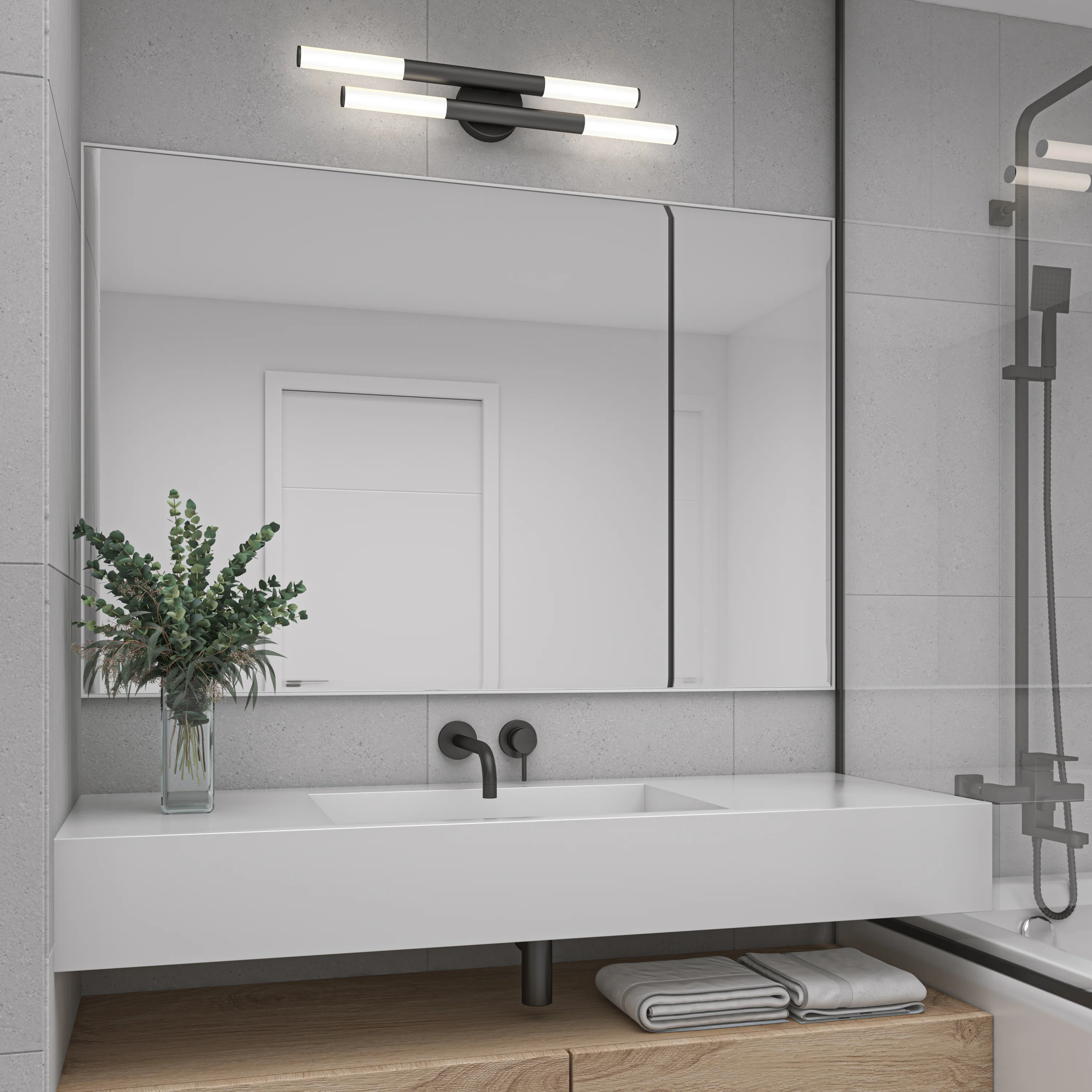 Boro 27-in (69 cm) 2-Light Modern LED 5 CCT Vanity Light for Bathroom - Image 12