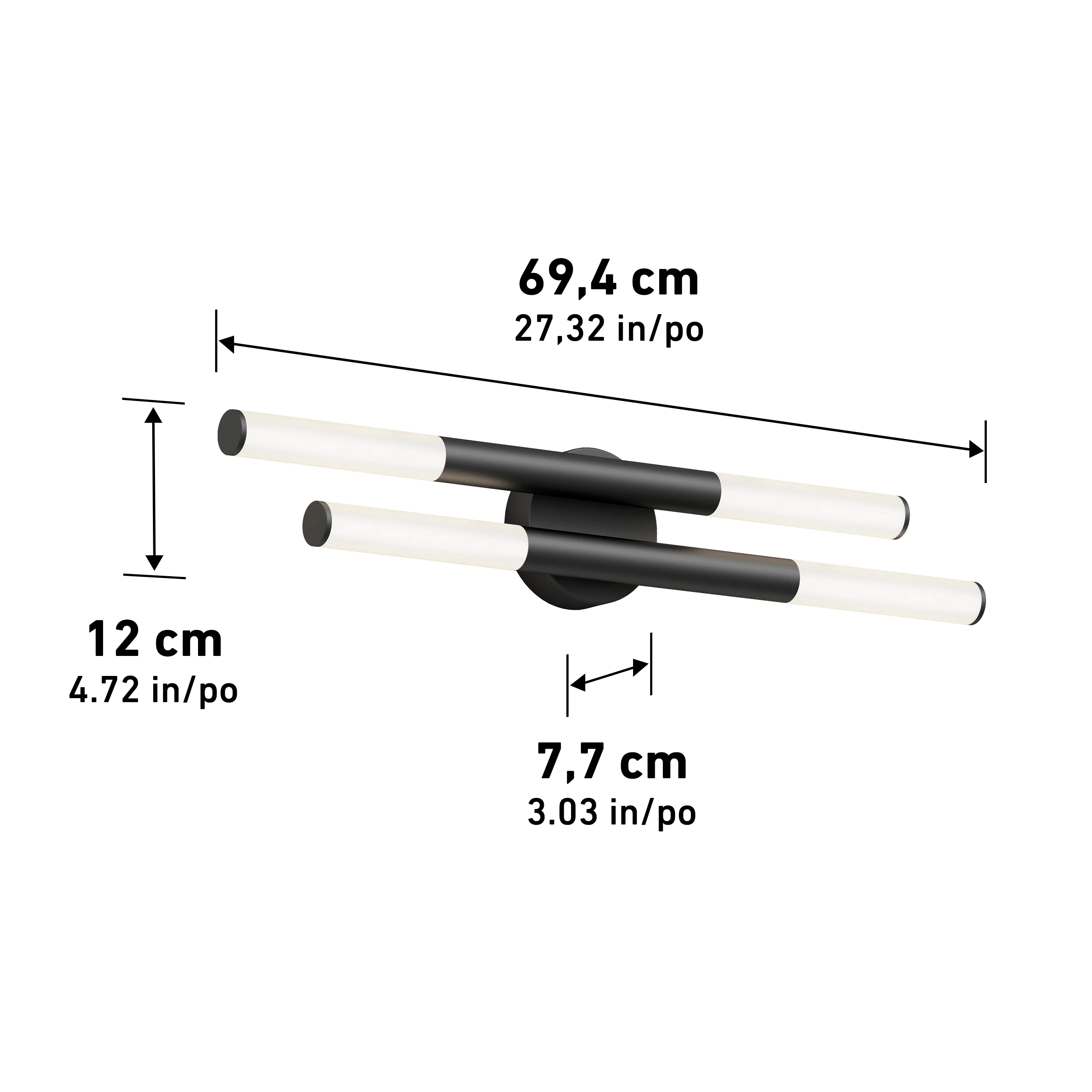 Boro 27-in (69 cm) 2-Light Modern LED 5 CCT Vanity Light for Bathroom - Image 16