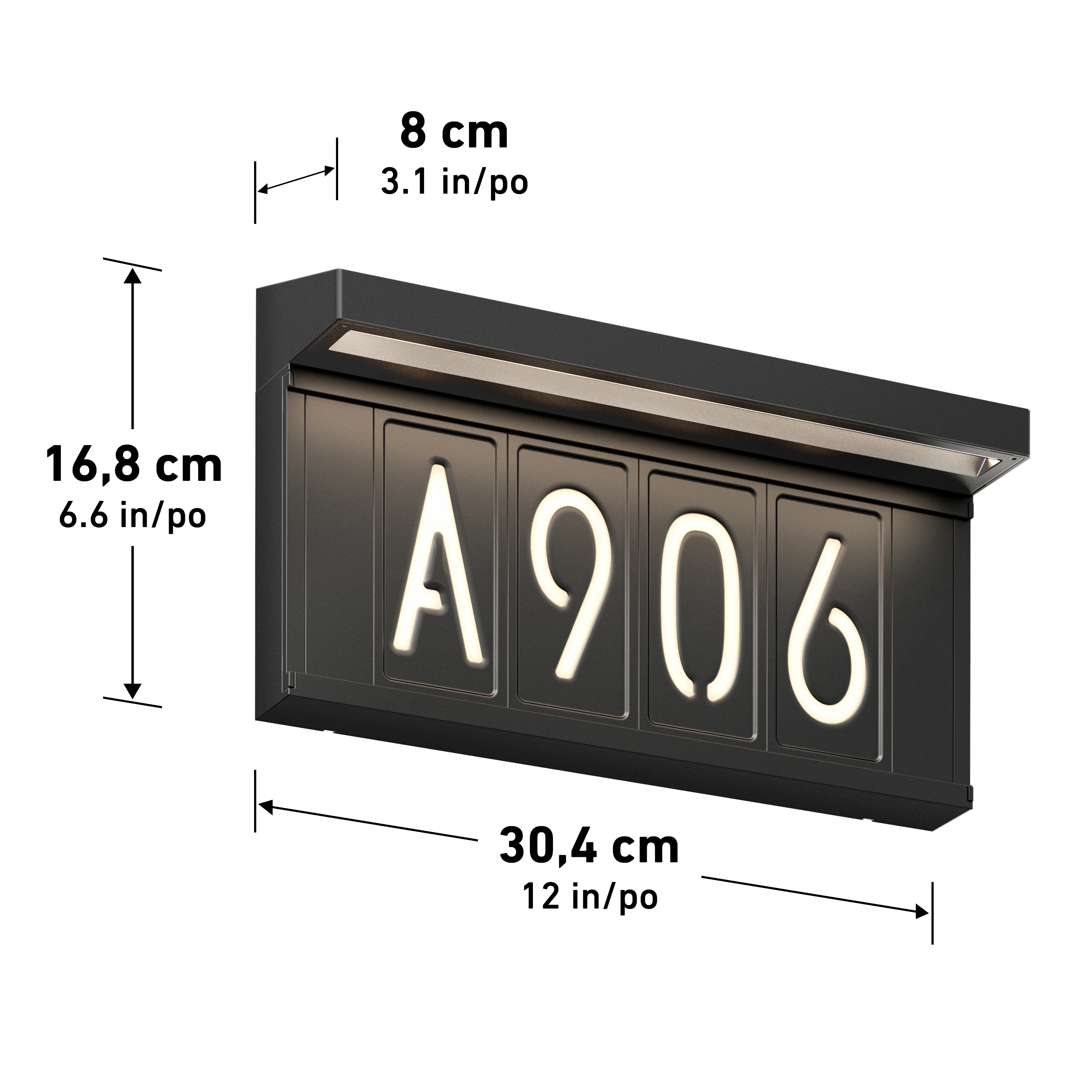 Bowen solar LED outdoor address wall light 5 CCT - Image 18