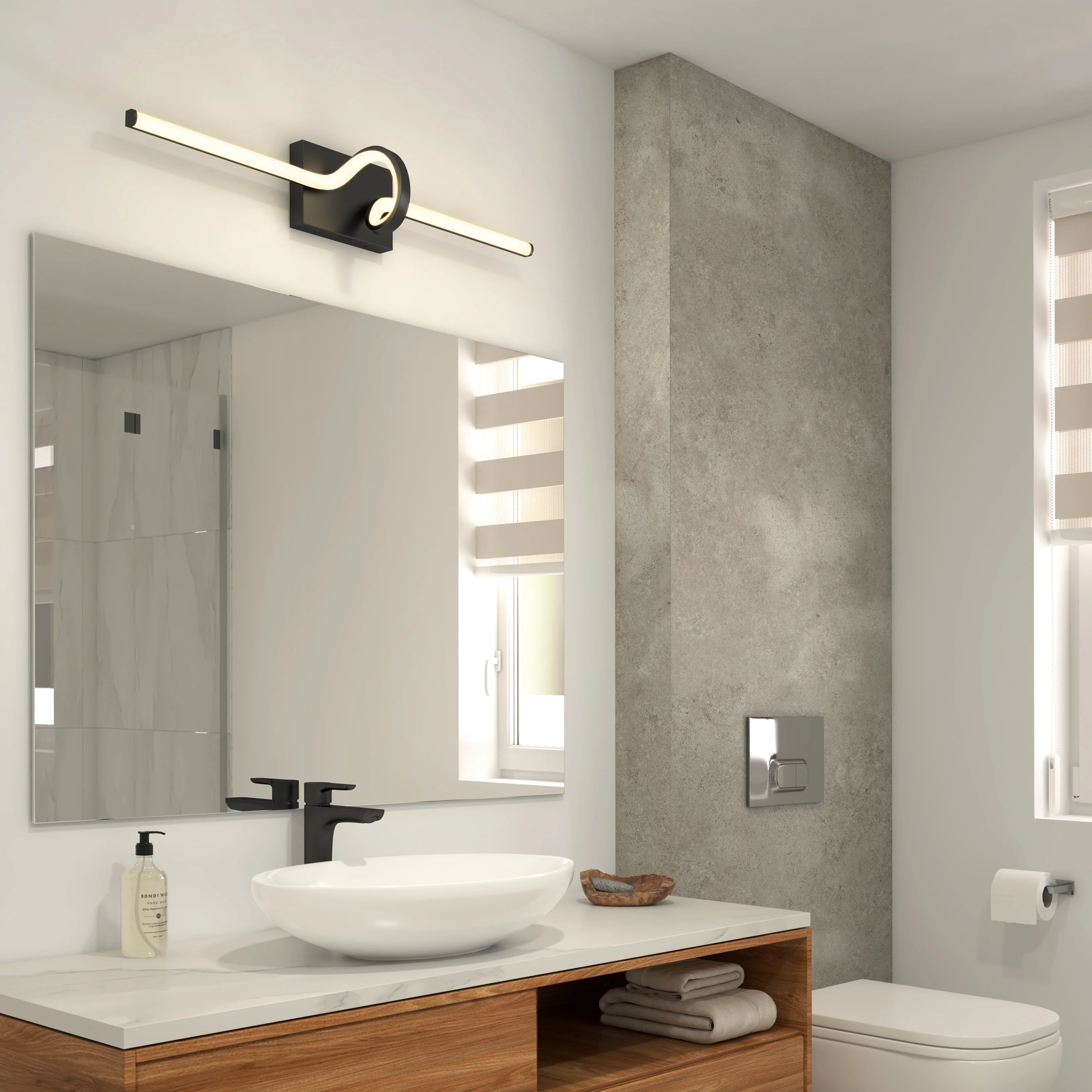 Bowtie 29-in (74 cm) Integrated LED 5-CCT Vanity Light Bar for Bathroom - Image 11