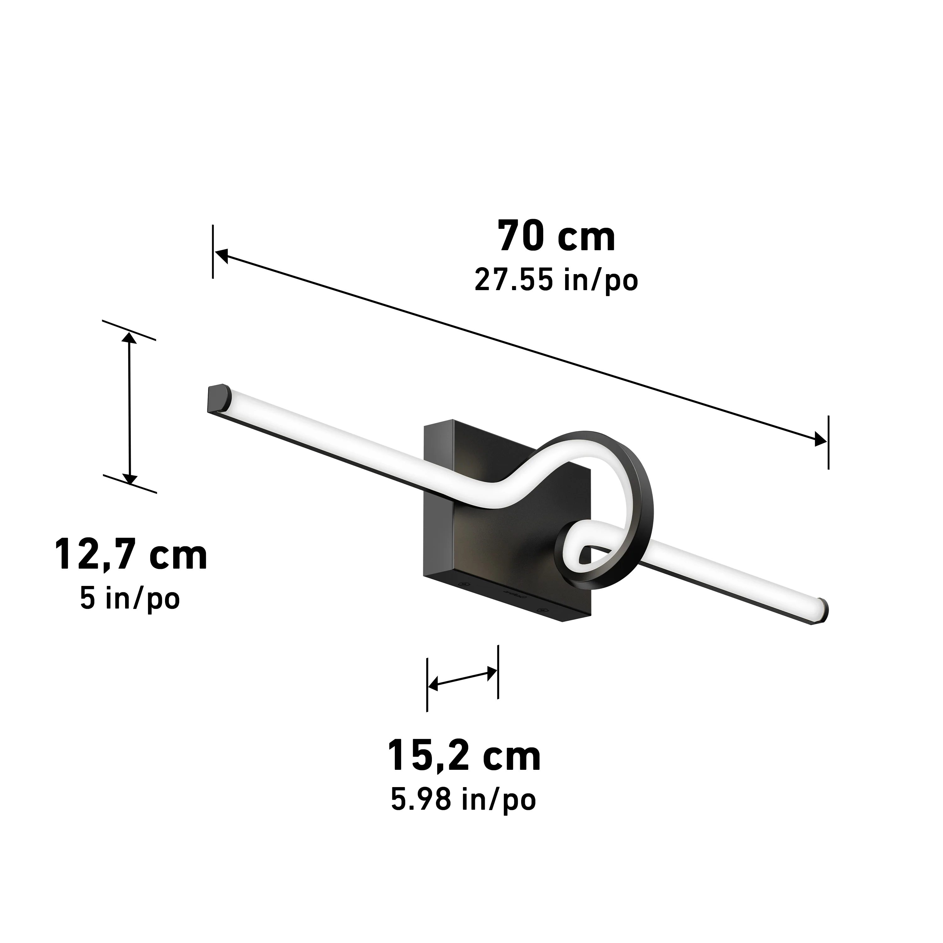 Bowtie 29-in (74 cm) Integrated LED 5-CCT Vanity Light Bar for Bathroom - Image 15