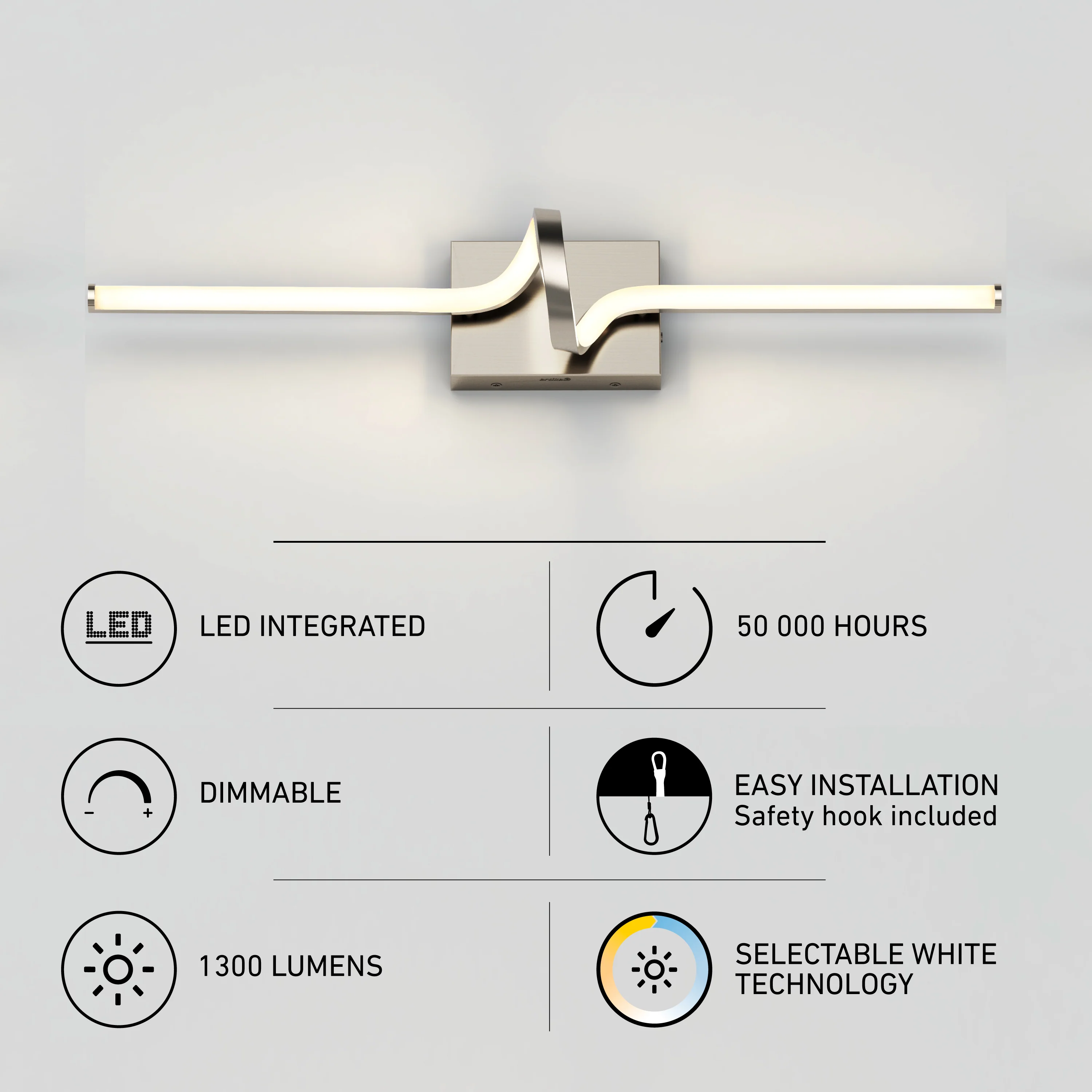 Bowtie 29-in (74 cm) Integrated LED 5-CCT Vanity Light Bar for Bathroom - Image 22