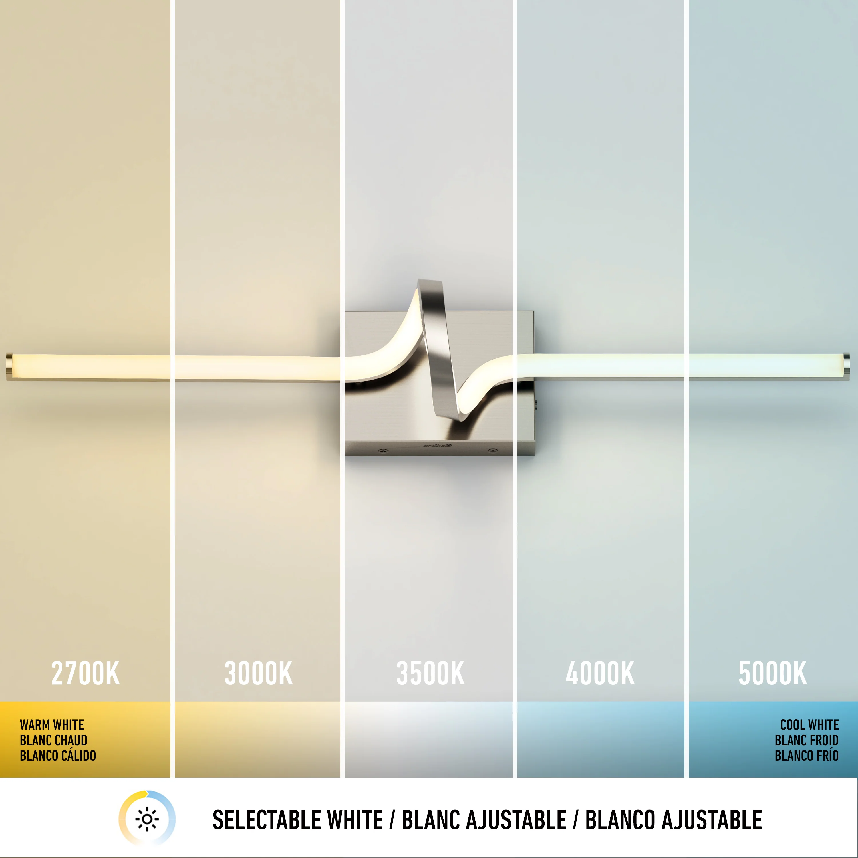 Bowtie 29-in (74 cm) Integrated LED 5-CCT Vanity Light Bar for Bathroom - Image 24