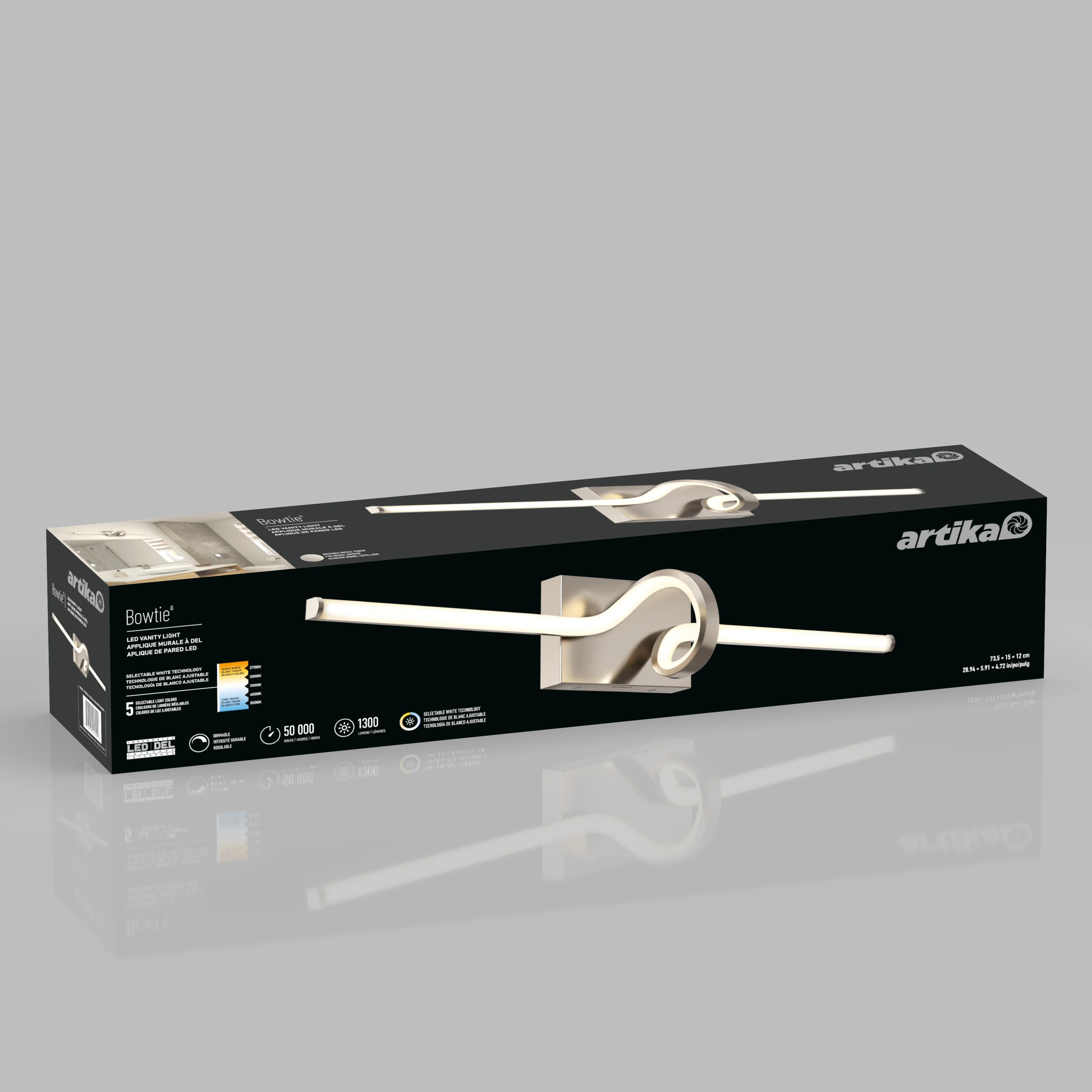 Bowtie 29-in (74 cm) Integrated LED 5-CCT Vanity Light Bar for Bathroom - Image 28