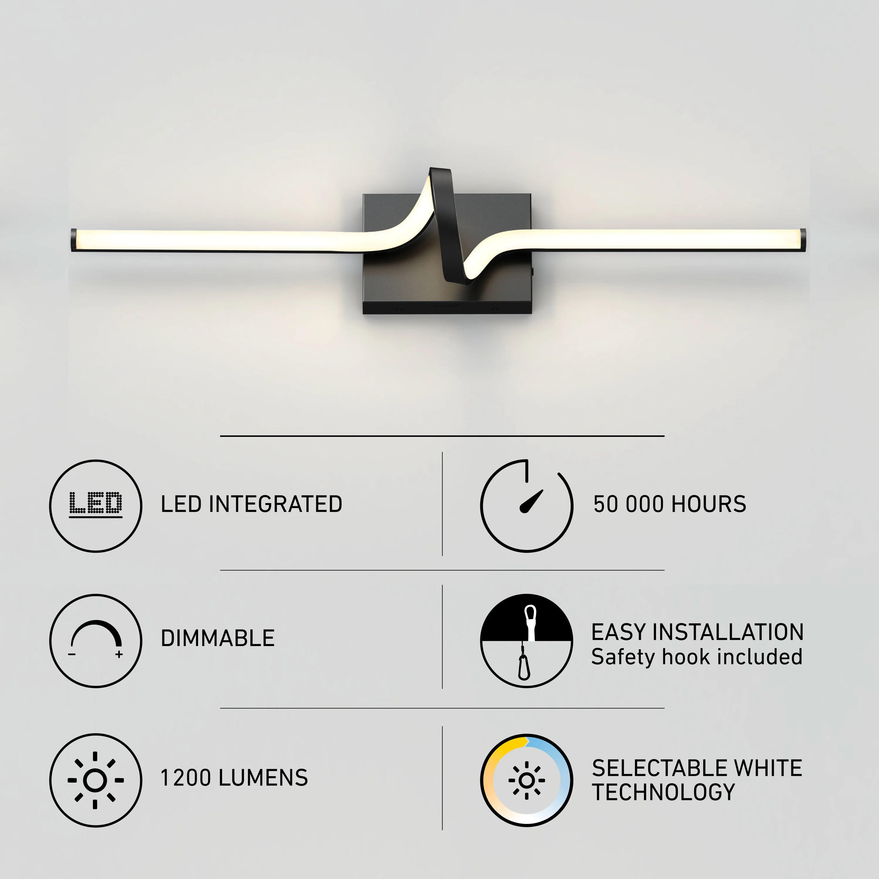 Bowtie 29-in (74 cm) Integrated LED 5-CCT Vanity Light Bar for Bathroom - Image 7