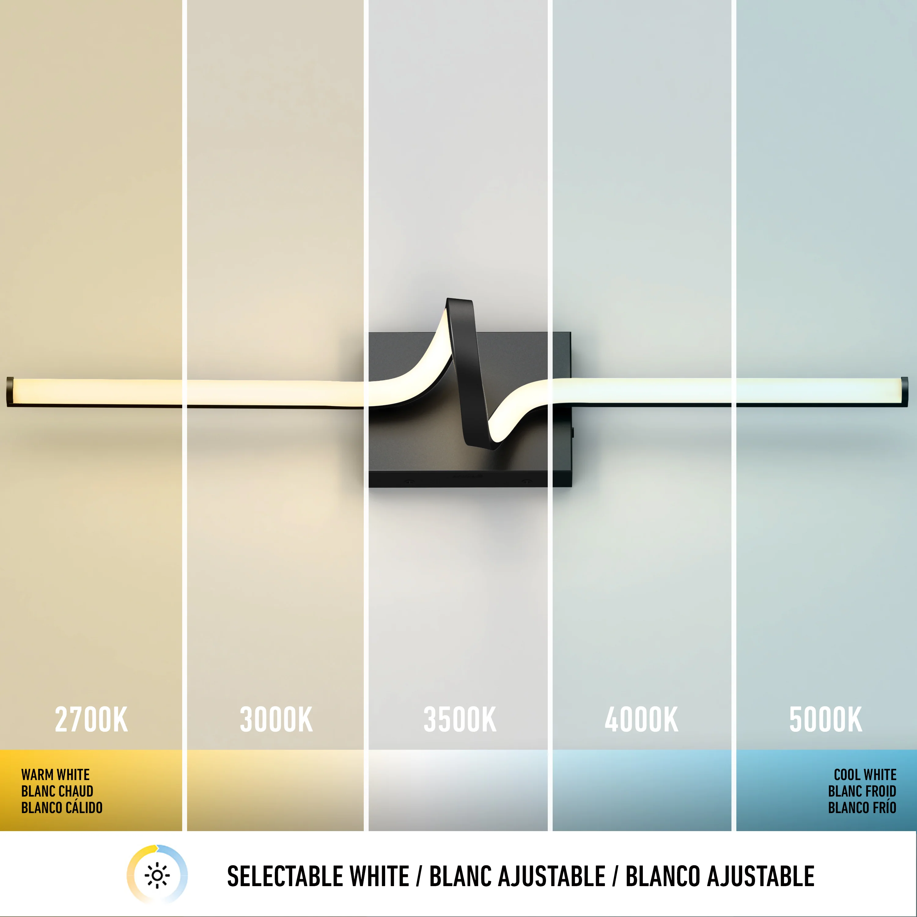 Bowtie 29-in (74 cm) Integrated LED 5-CCT Vanity Light Bar for Bathroom - Image 9