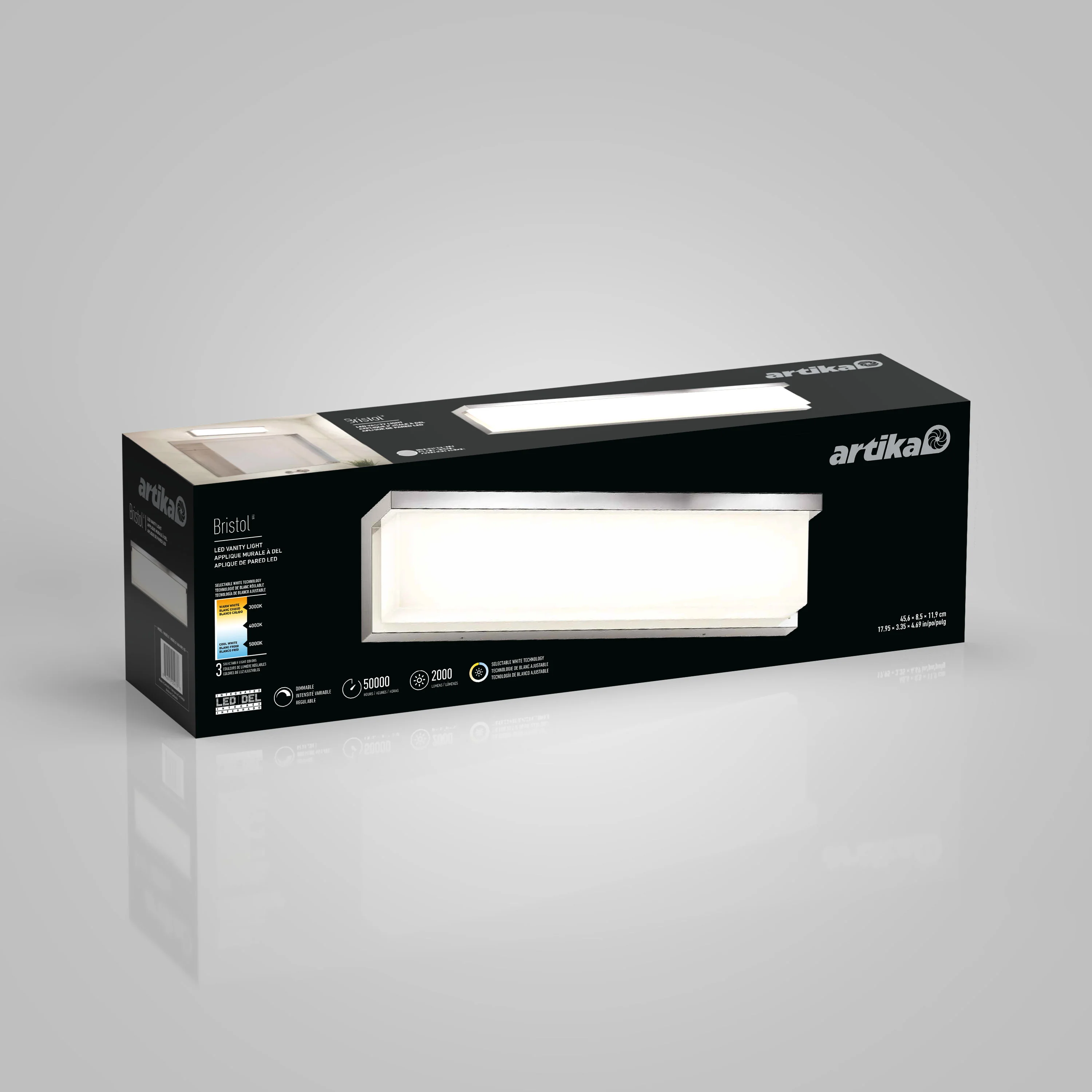 Bristol 18-in (46 cm) Integrated LED 3-CCT Vanity Light Bar for Bathroom - Image 30