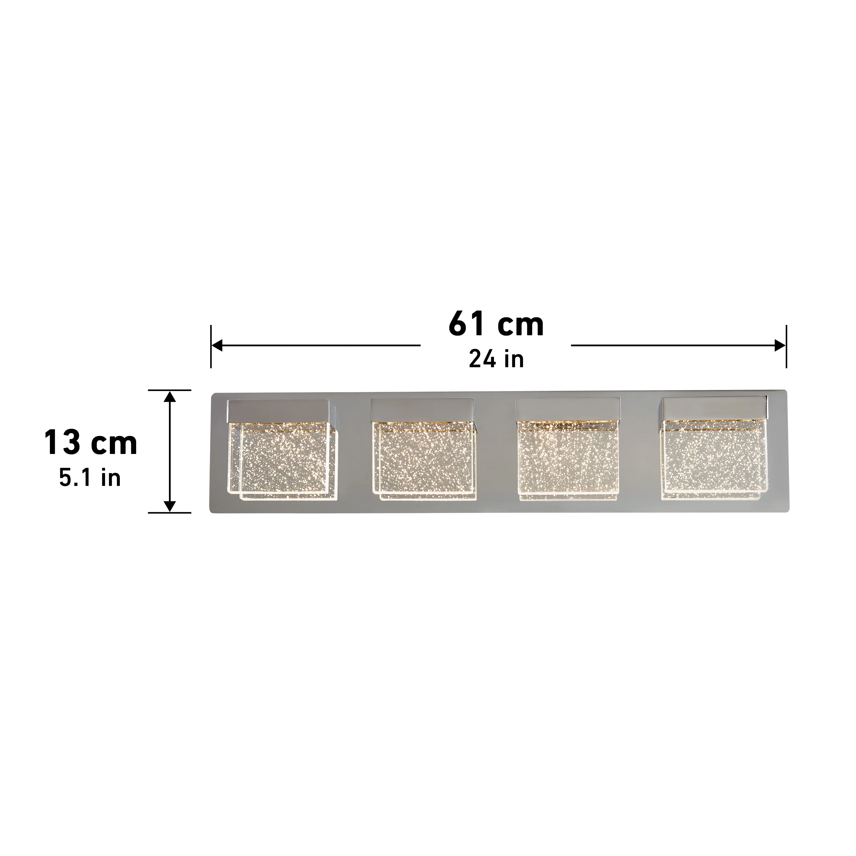 Bubble Cube 24-in (61 cm) 4-Light Modern LED Vanity Light Bar for Bathroom - Image 11