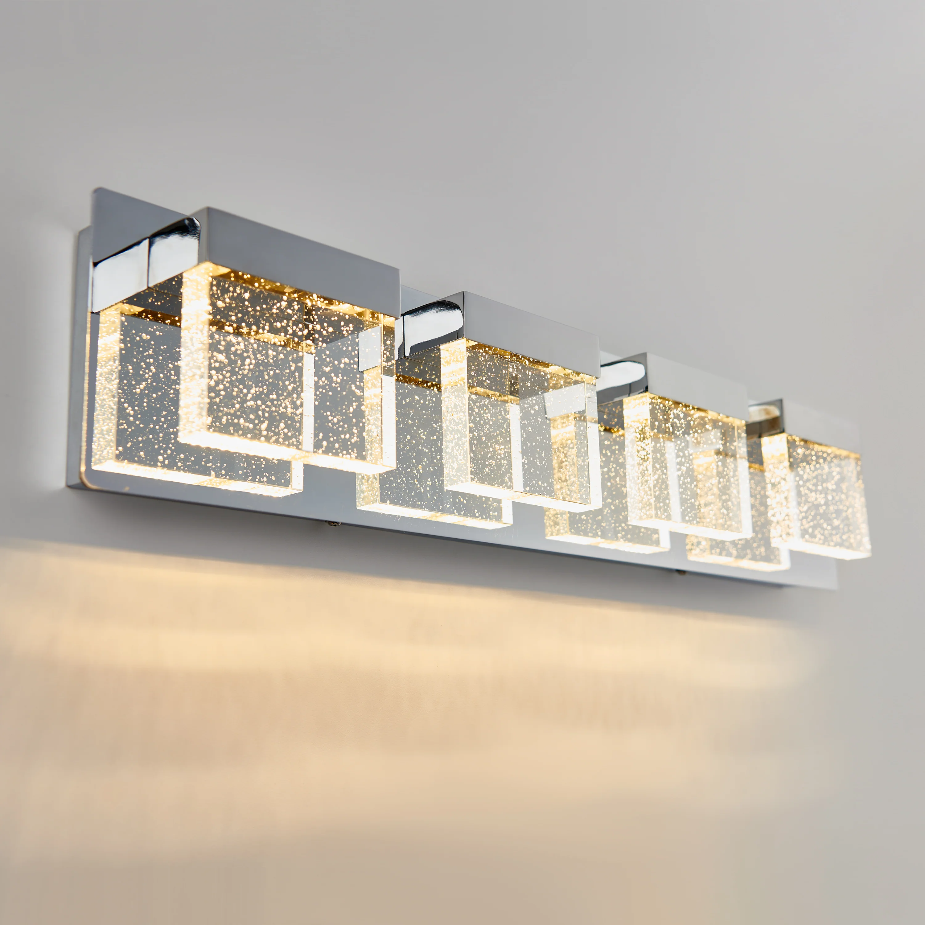 Bubble Cube 24-in (61 cm) 4-Light Modern LED Vanity Light Bar for Bathroom - Image 6