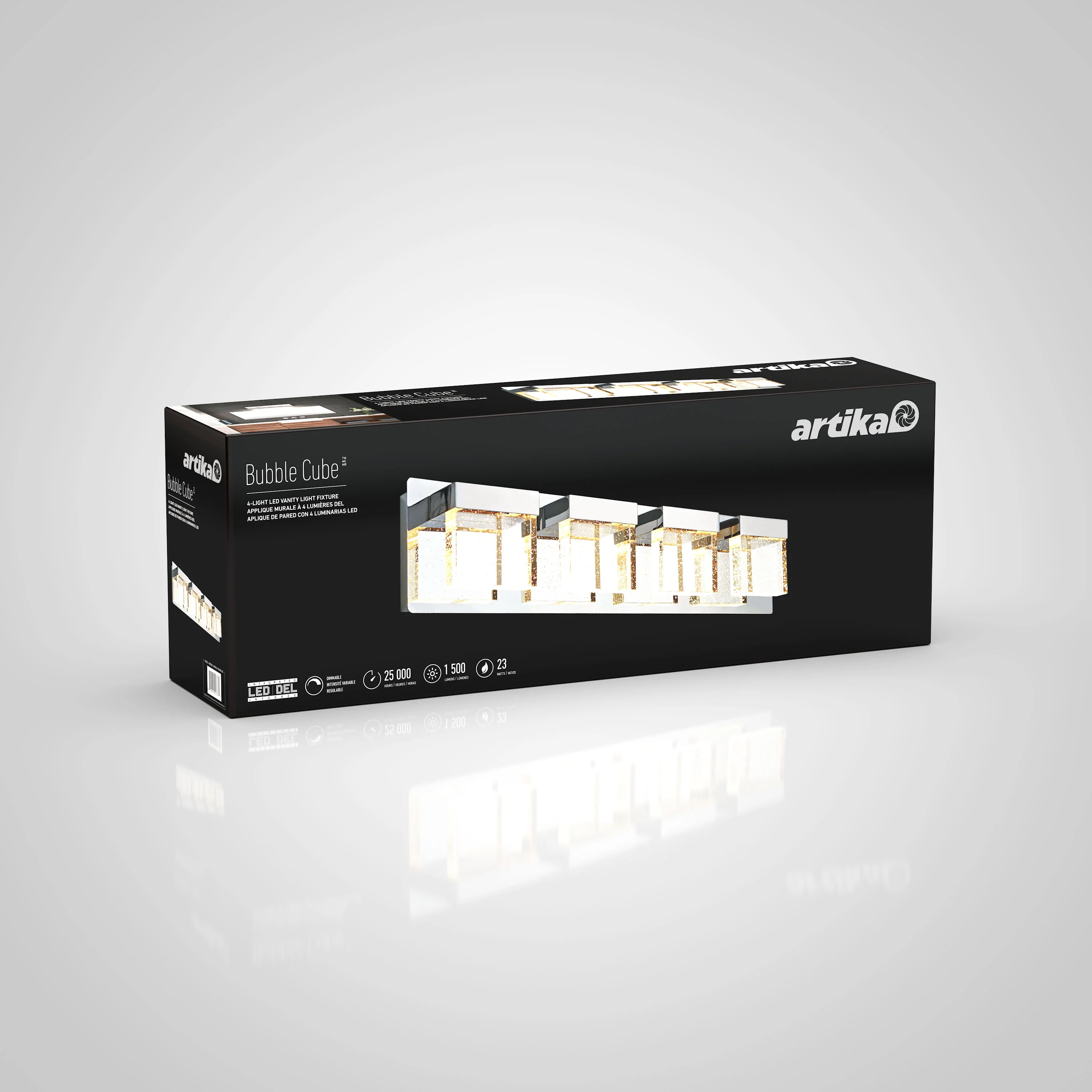 Bubble Cube 24-in (61 cm) 4-Light Modern LED Vanity Light Bar for Bathroom - Image 9