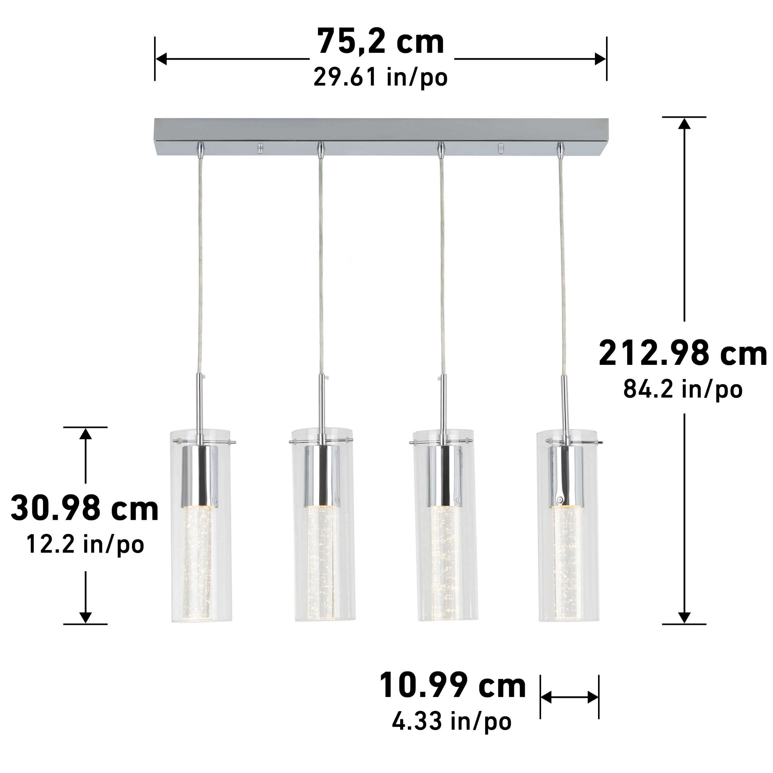 Bubble Flow 4-light LED pendant light - Image 9
