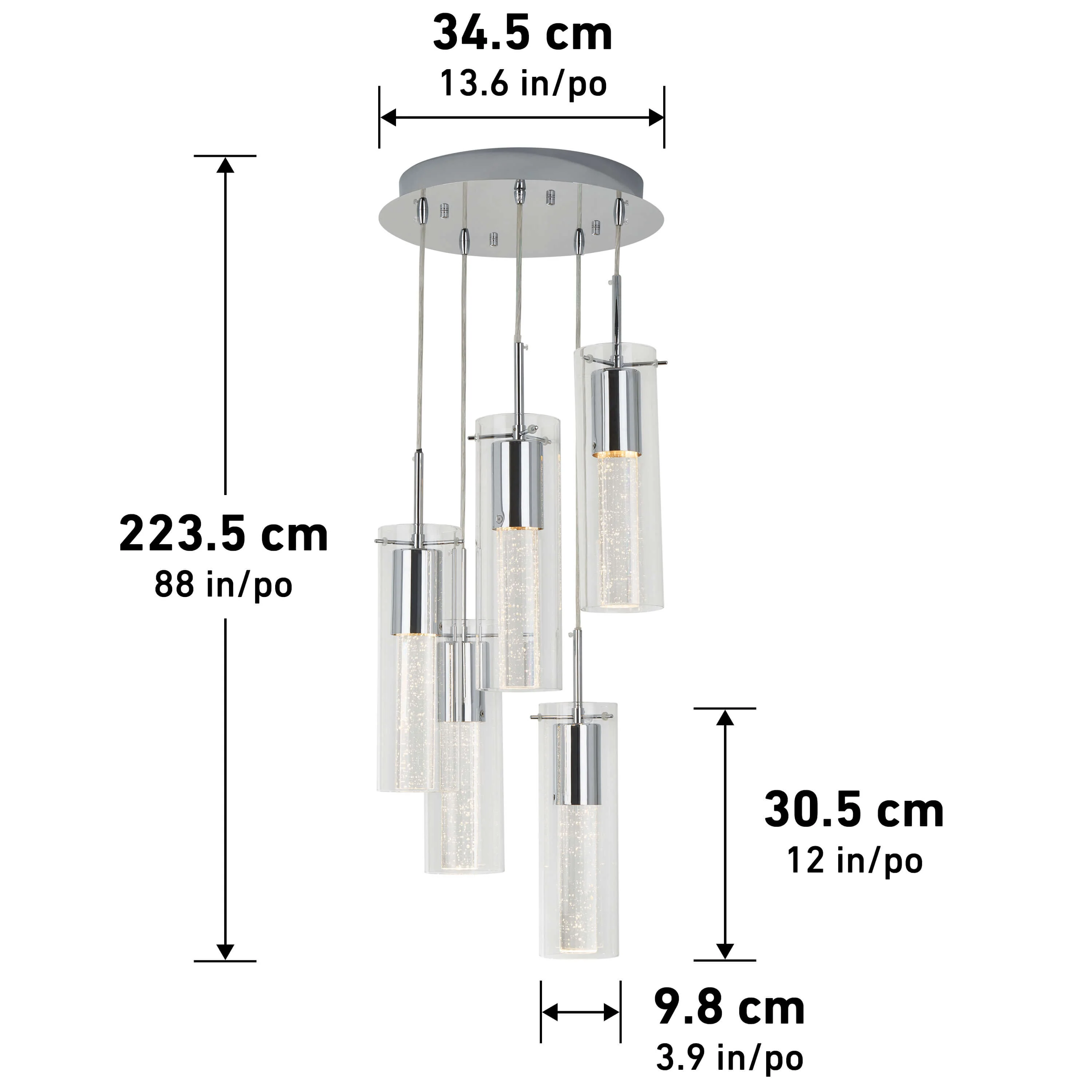 Bubble Swirl 5-light LED pendant light - Image 9
